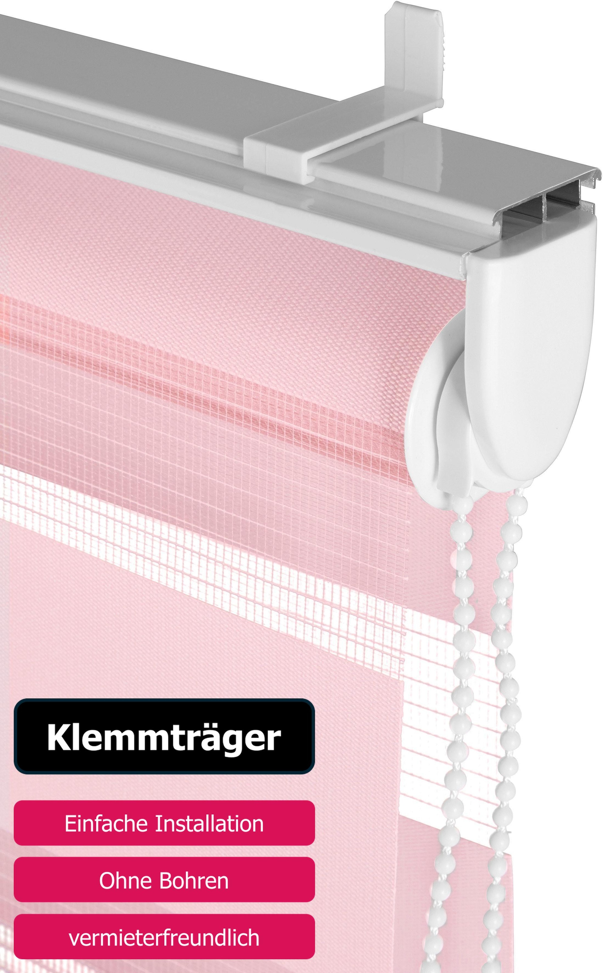 my home Doppelrollo »MARANO«, Lichtschutz, ohne Bohren, freihängend, im Fixmass, Rollo mit Klemmträger