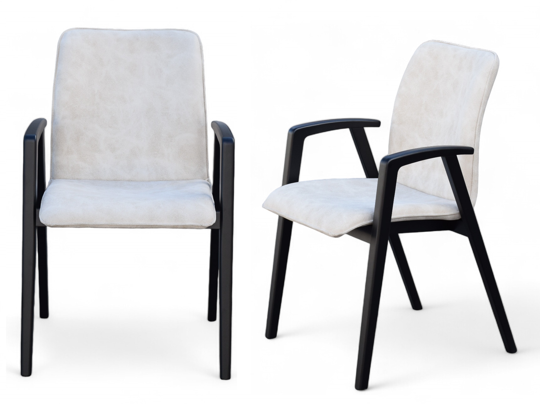 GOODproduct Armlehnstuhl "Loreen Esszimmerstuhl, Polsterstuhl, Wohnstuhl, Essstuhl mit Armlehnen" (Set) 2 Stk.Massivholzgestell und Armlehnen, stilvoll, bequem, Designstuhl