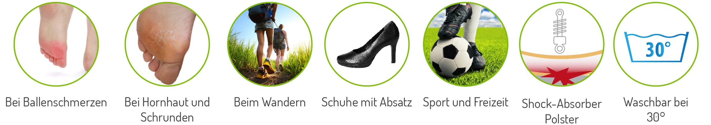 Fussgut Fussballenpolster »Vorfuss Ballenpolster Supersoft«, Optimale Druckverteilung, Vorfusspolster, schützt vor Reibung und Druck
