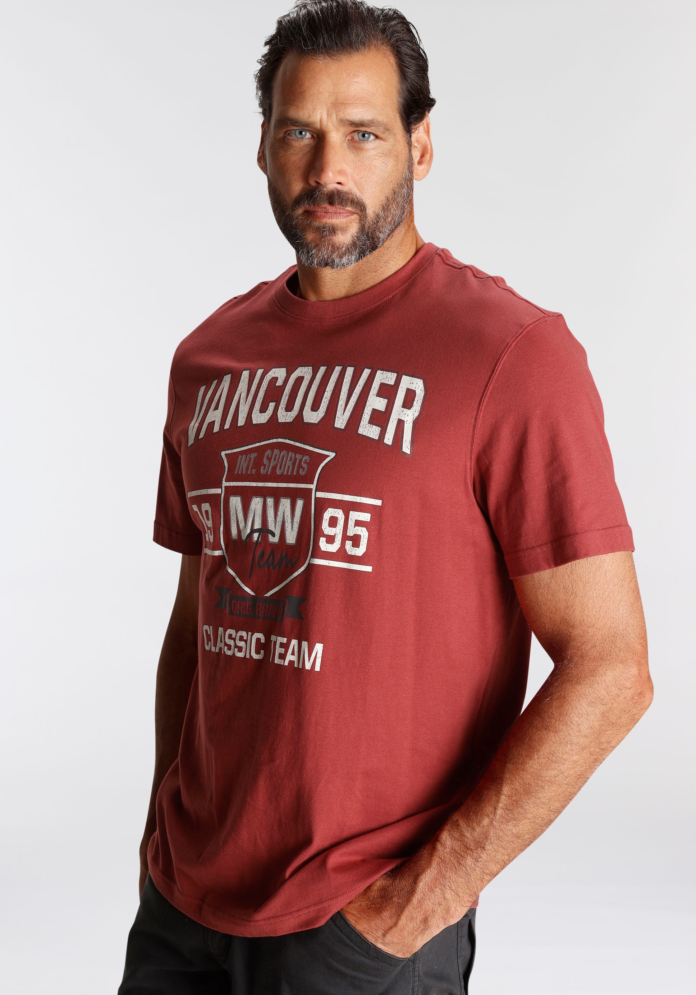 Man's World T-Shirt, Kurzarm, bedruckt, Rundhalsausschnitt, aus Baumwolle