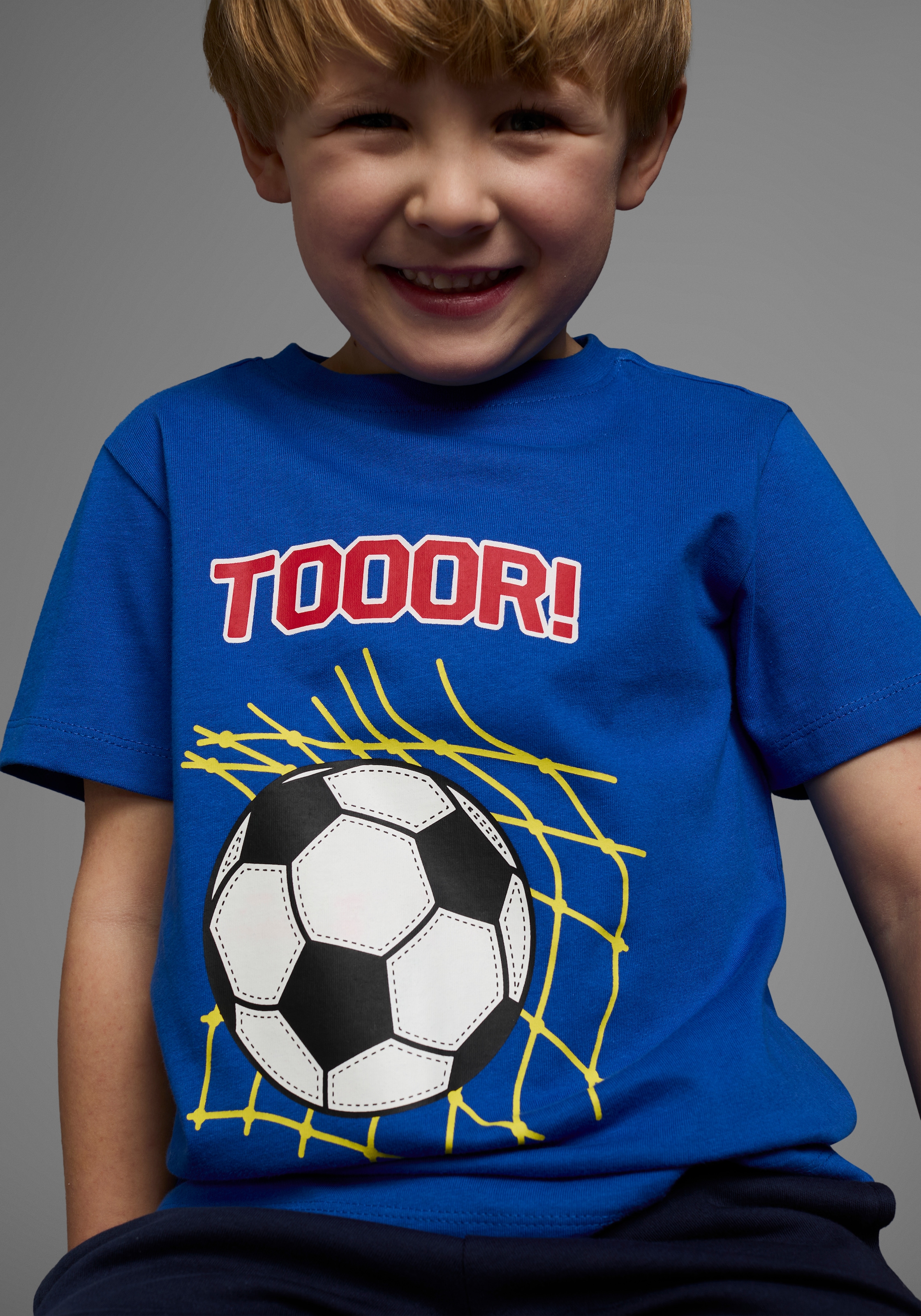 KIDSWORLD T-Shirt »Fussball-Print: TOOOR«, Kurzarm, Basic-Passform, mit Statements/Sprüchen