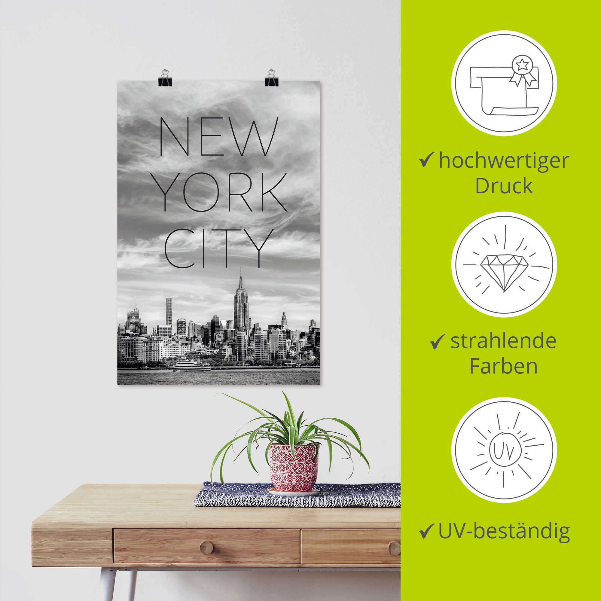 Artland Wandbild »NYC | bestellen York, oder Jelmoli-Versand in Poster Wandaufkleber Alubild, (1 als New St.), online versch. Midtown Leinwandbild, Manhattan«, Grössen