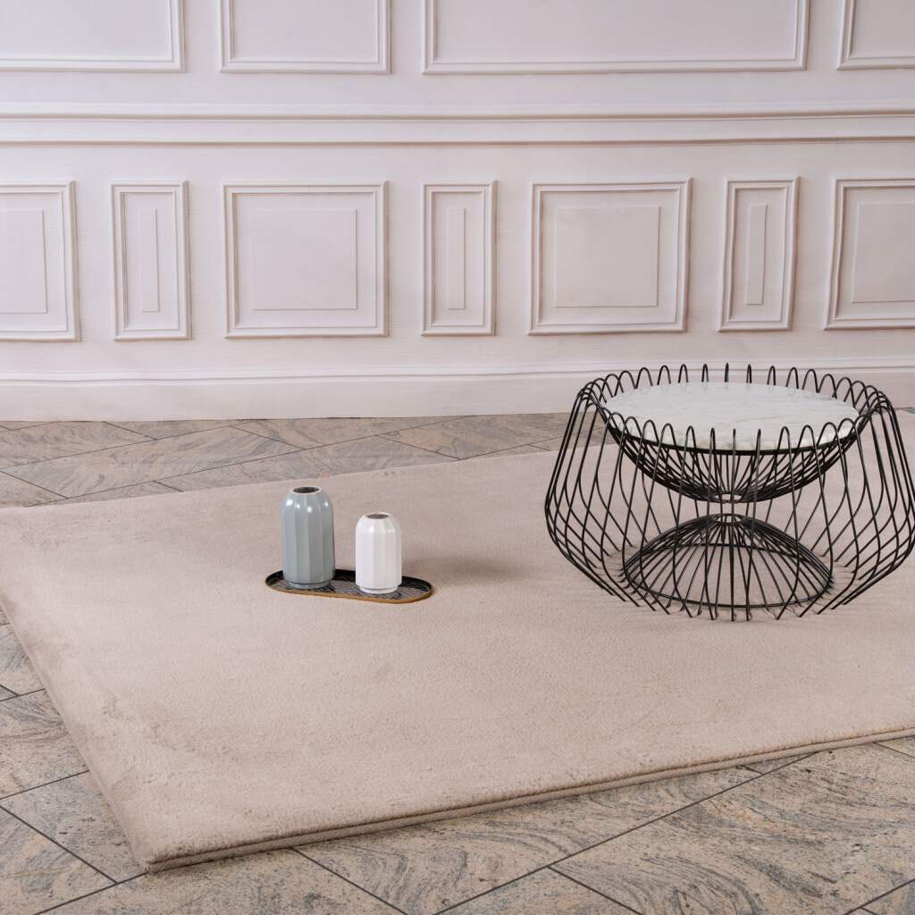 Carpet City Hochflor-Teppich »TOPIA 400«, rechteckig, 21 mm Höhe, Kunstfell-Teppich mit Kaninchenfell-Optik, Haptik, Schlafzimmer