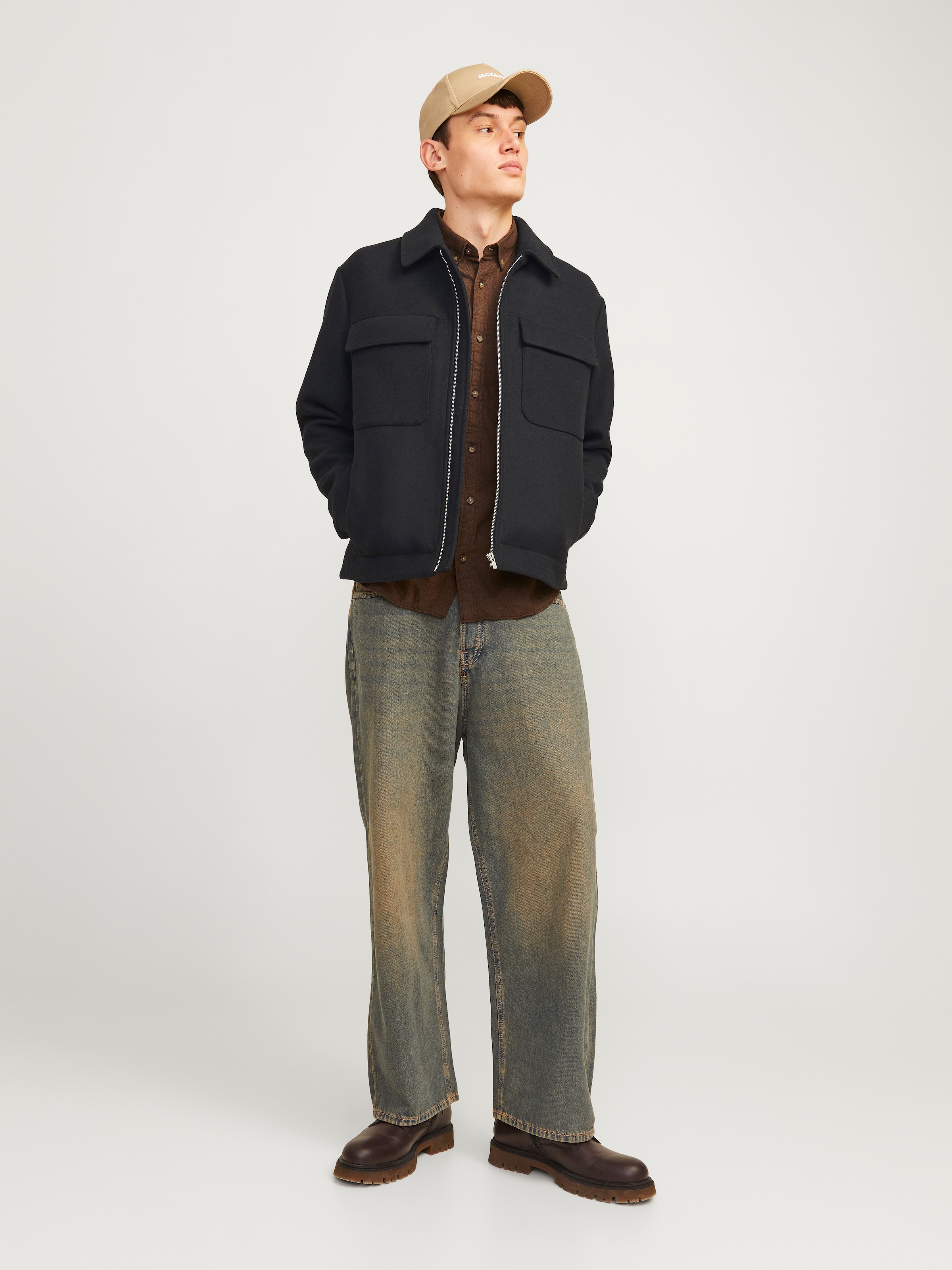 Jack & Jones Wolljacke »JPRBLURUSSEL WOOL BLEND JACKET SN«, ohne Kapuze