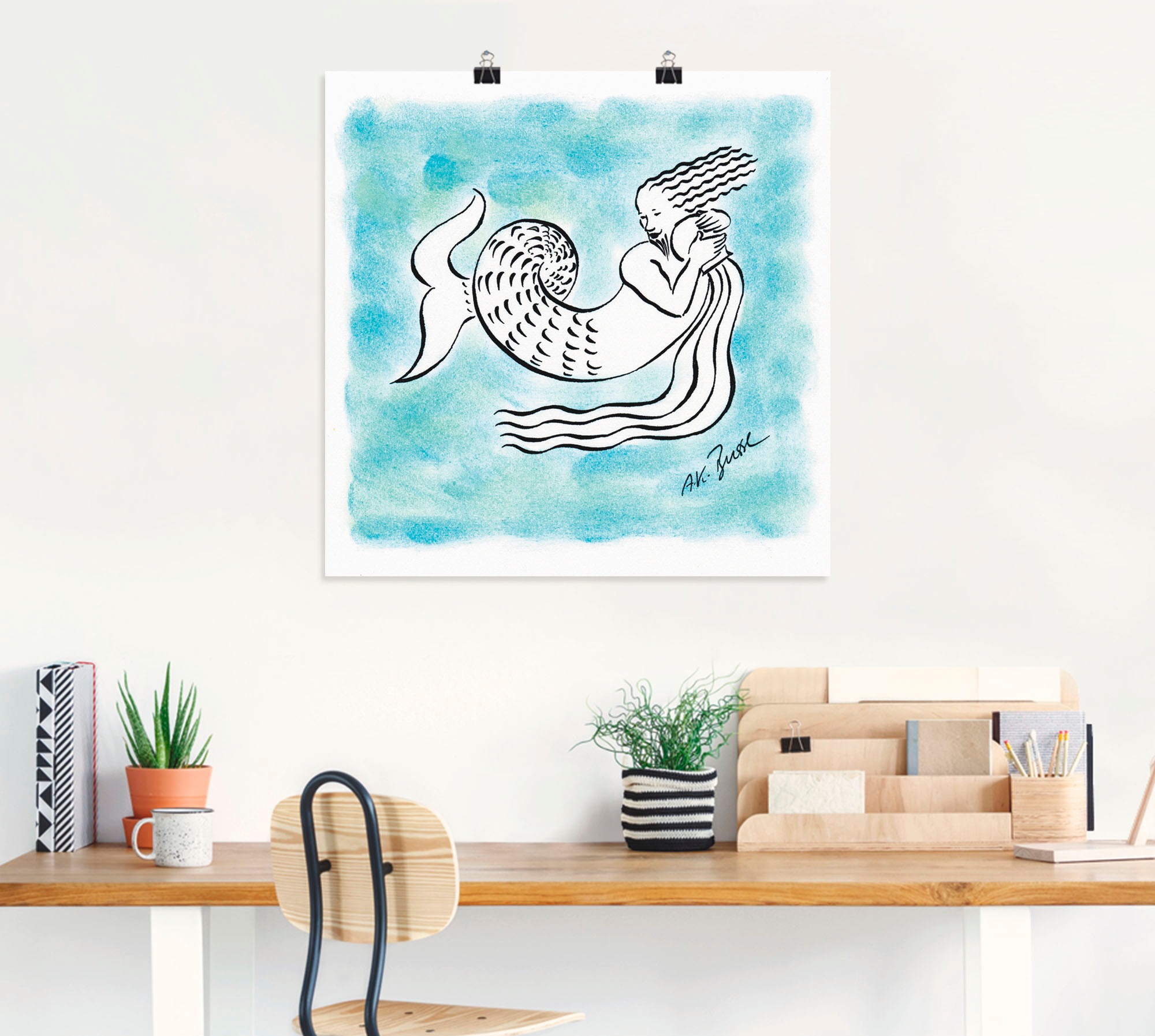 Artland Wandbild »Serie Sternzeichen Wassermann«, Sternzeichen, (1 St.), als Leinwandbild, Wandaufkleber oder Poster in versch. Grössen