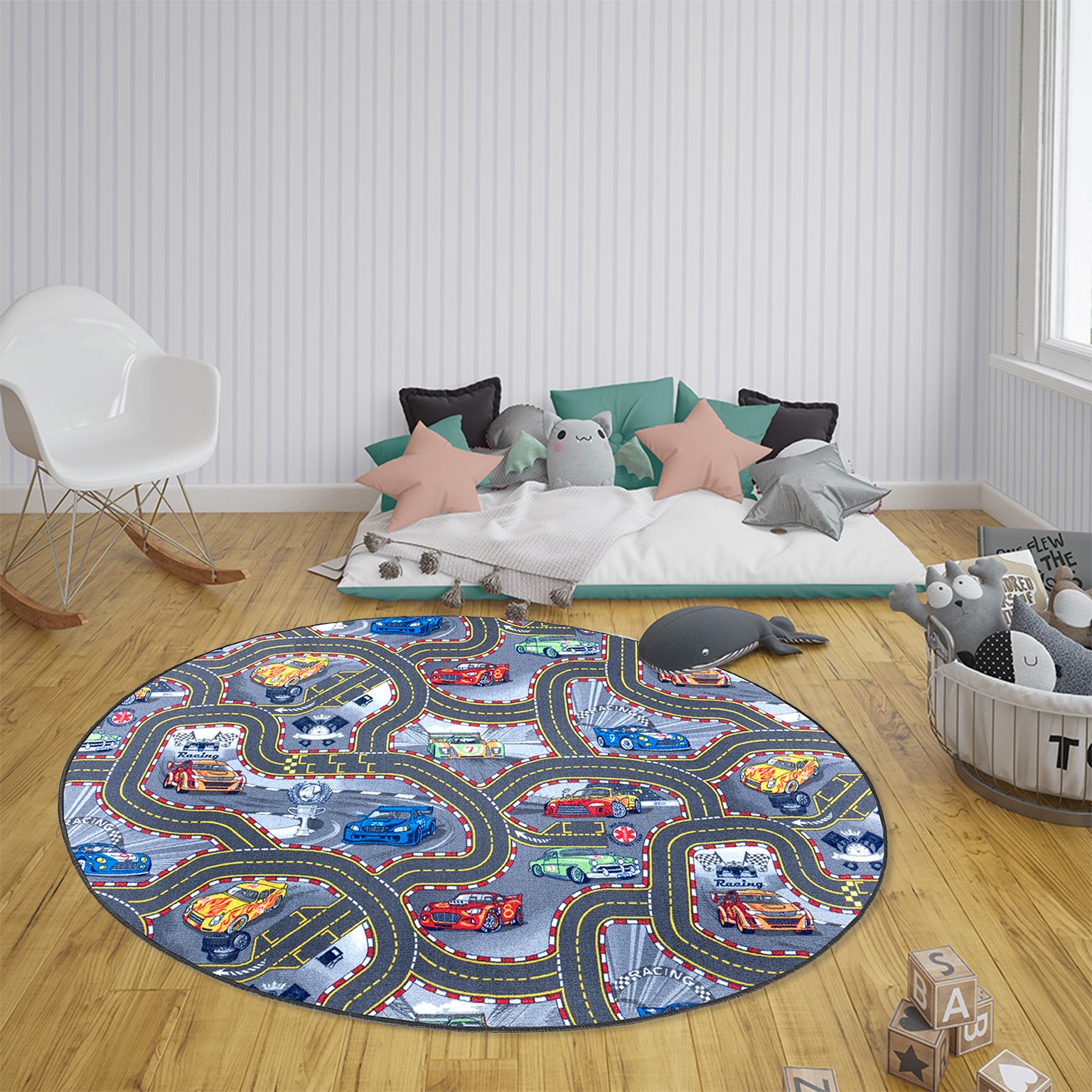 HANSE Home Kinderteppich »Spielteppich Kinder«, rechteckig, 6,5 mm Höhe, Kurzflor, Kinderzimmer, Teppich, Auto, Strassen, Schlafzimmer