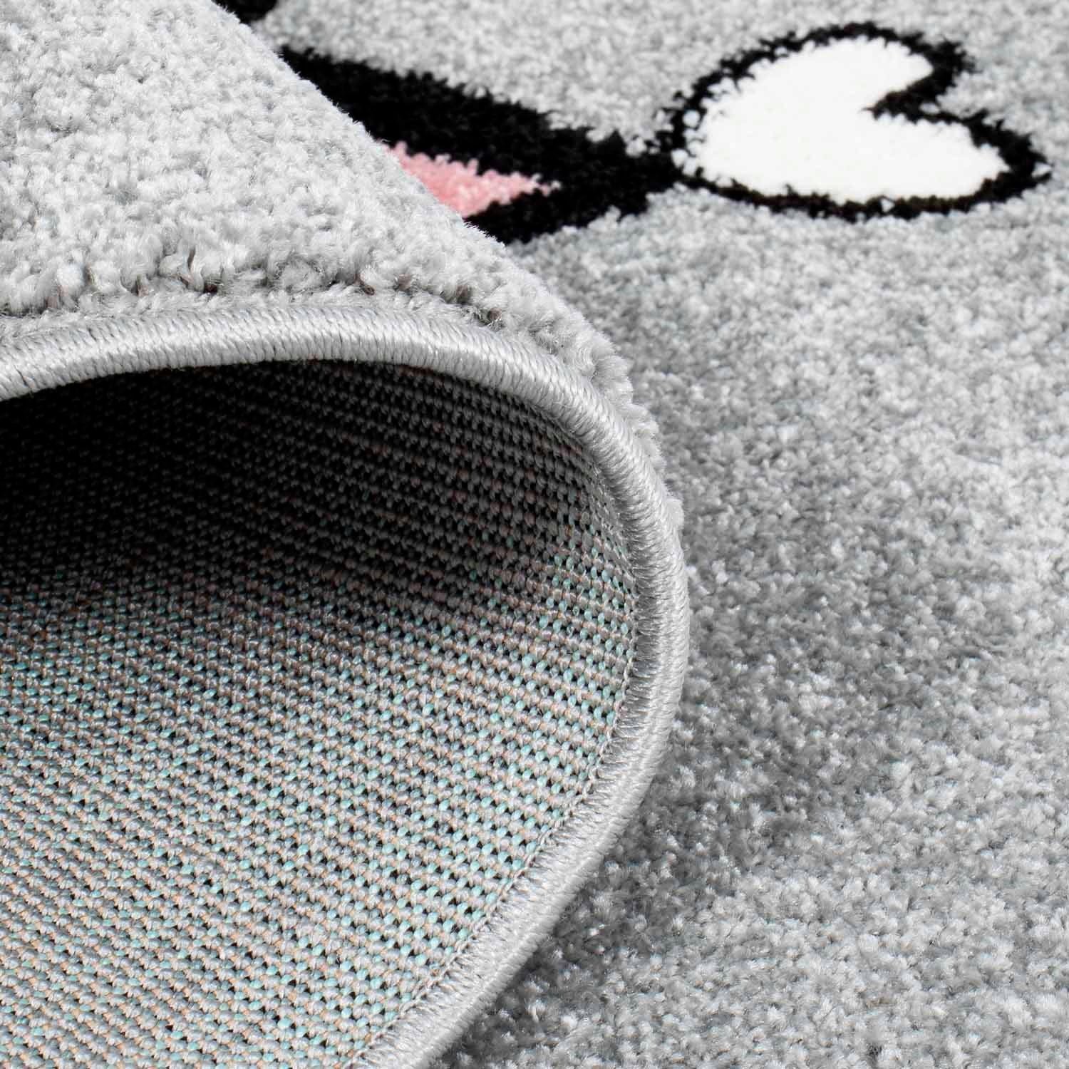 Carpet City Kinderteppich »Bubble Kids 1331«, rechteckig, 11 mm Höhe, Spielteppich, Katze, Krone, Weicher Flor, Pflegeleicht, Kinderzimmer