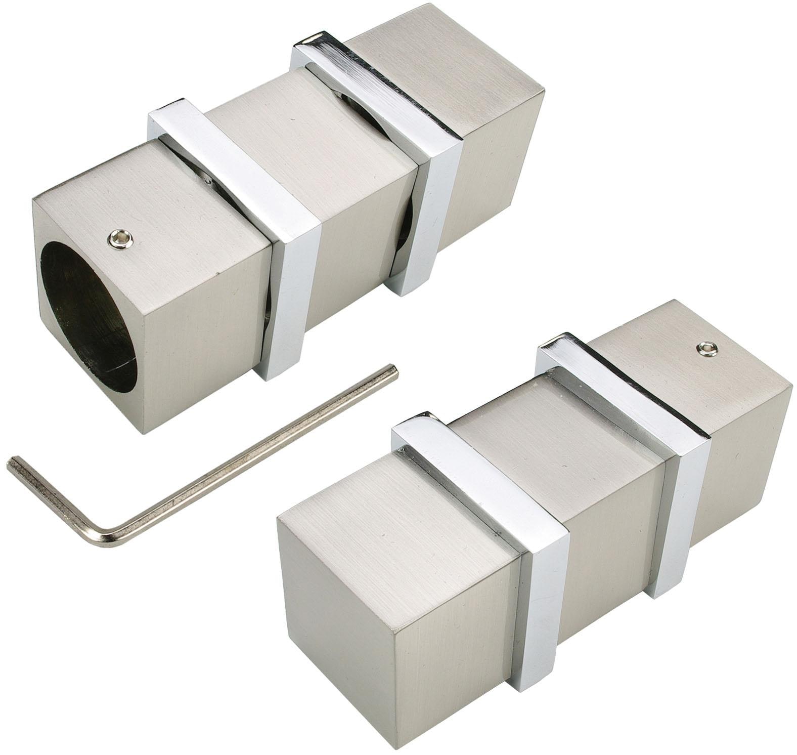 Liedeco Gardinenstange »CELQUADE02SG2L«, 2 läufig-läufig, Fixmass, 2-läufig im Fixmass Ø 25/20 mm