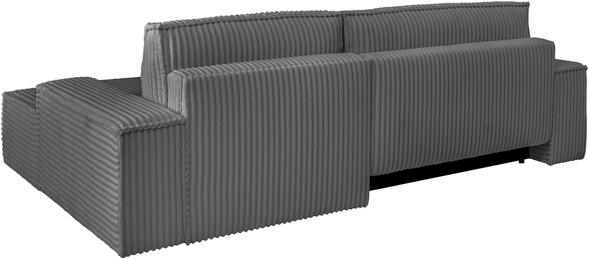 andas Ecksofa »Finnley Schlafsofa 267 cm in Bouclé, Struktur fein u. Cord, L-Form,«, Schlaffunktion m. Bettkasten (136/210 cm), Bouclé, Struktur und Cord