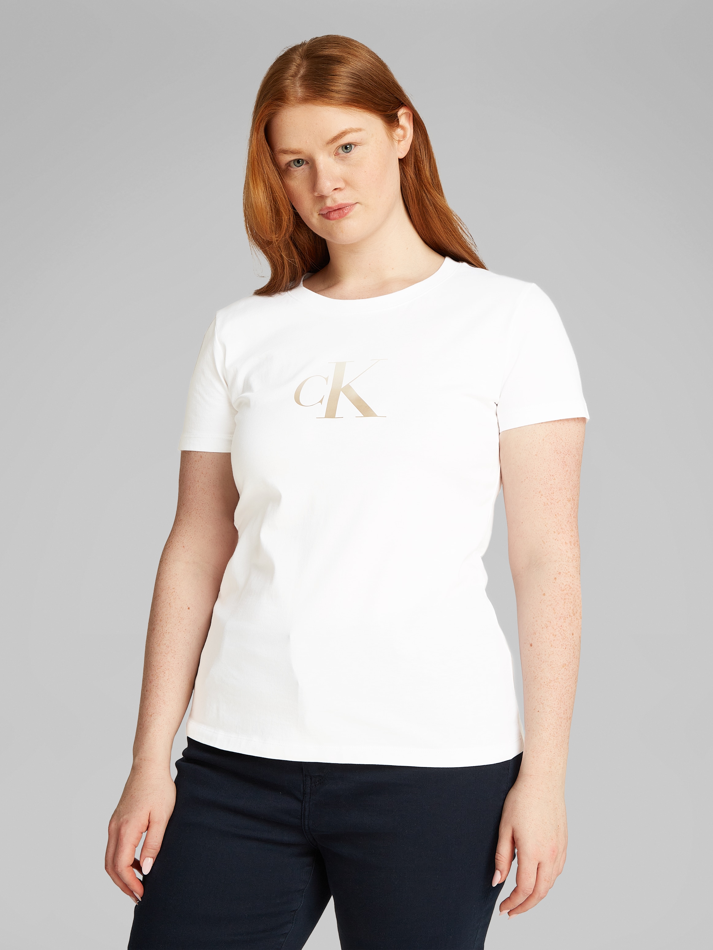 Calvin Klein Jeans Plus T-Shirt »PLUS GRADIENT CK SLIM TEE«, in grossen Grössen, Druck mit Farbverlauf