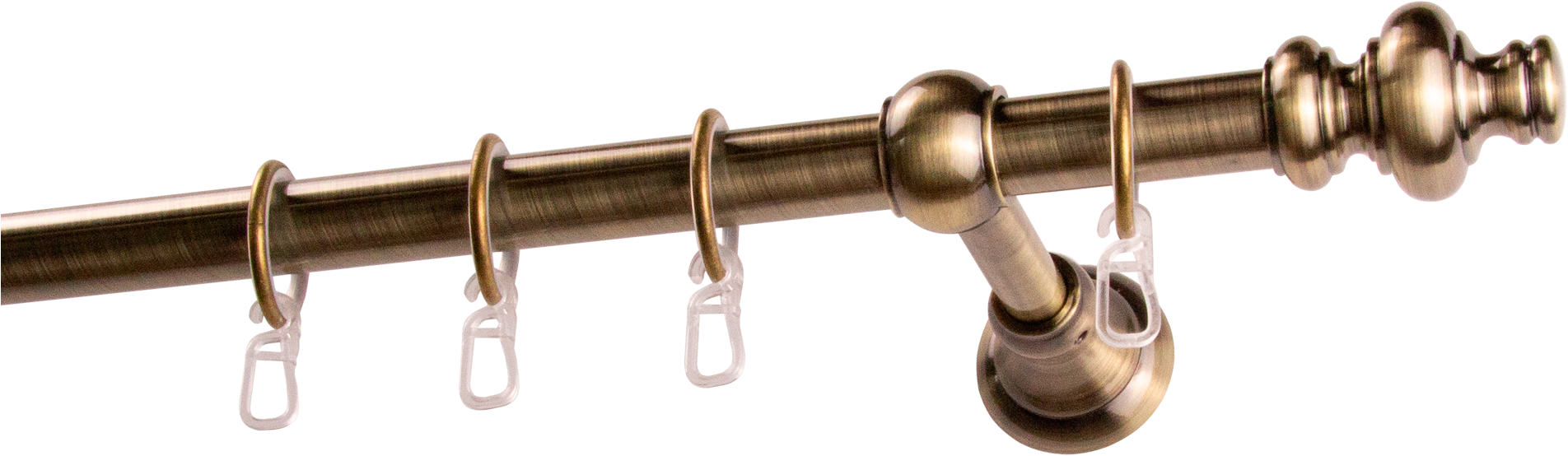 GARESA Gardinenstange "ANDREA" Ø 20 mm 1 läufig-läufig Wunschmaßlänge Vorhanggarnitur, verlängerbar, Endknopf Profil groß, mit Ringen