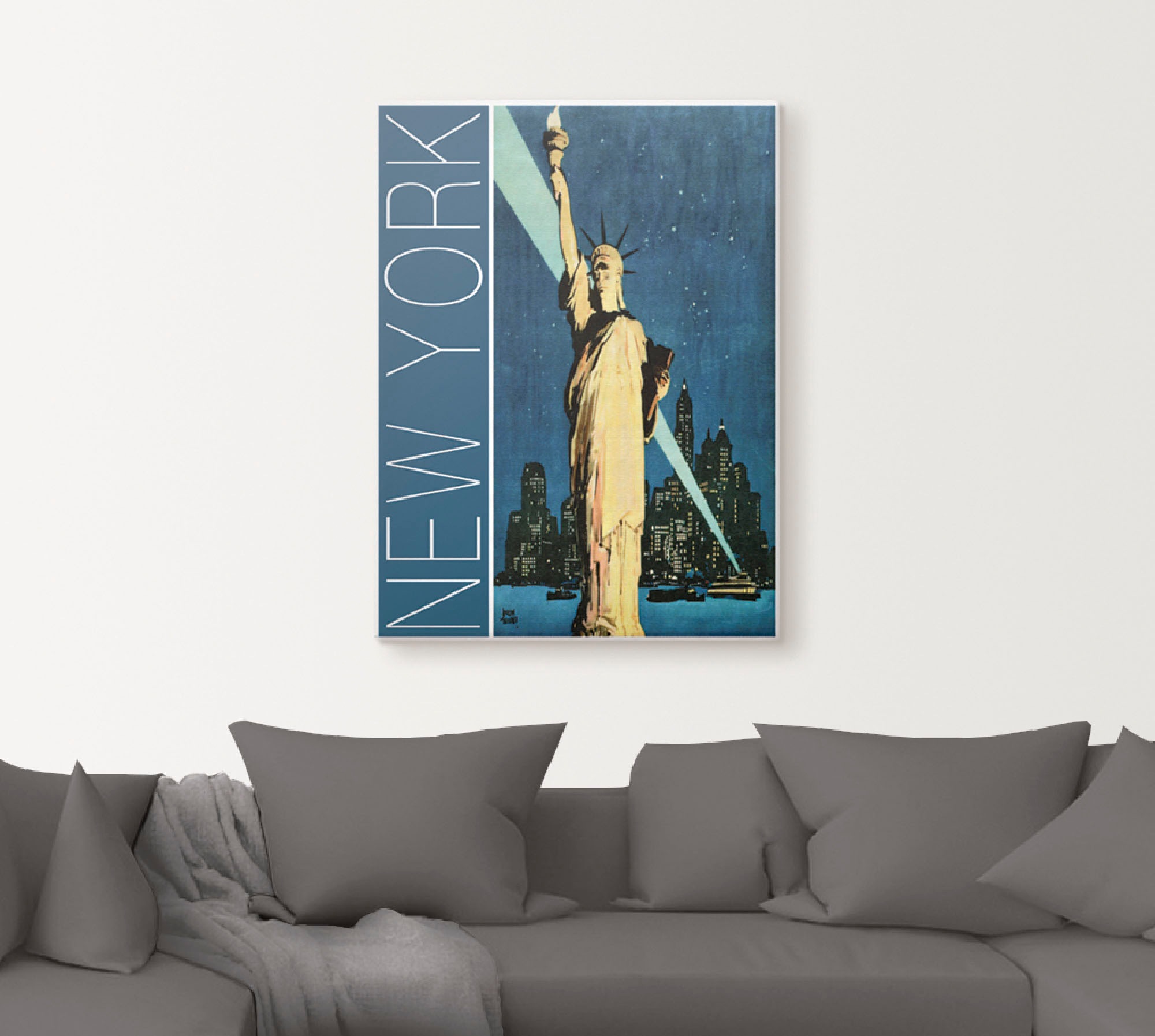 Artland Leinwandbild »New York Vintage Reiseplakat«, Amerika, (1 St.), auf Keilrahmen gespannt