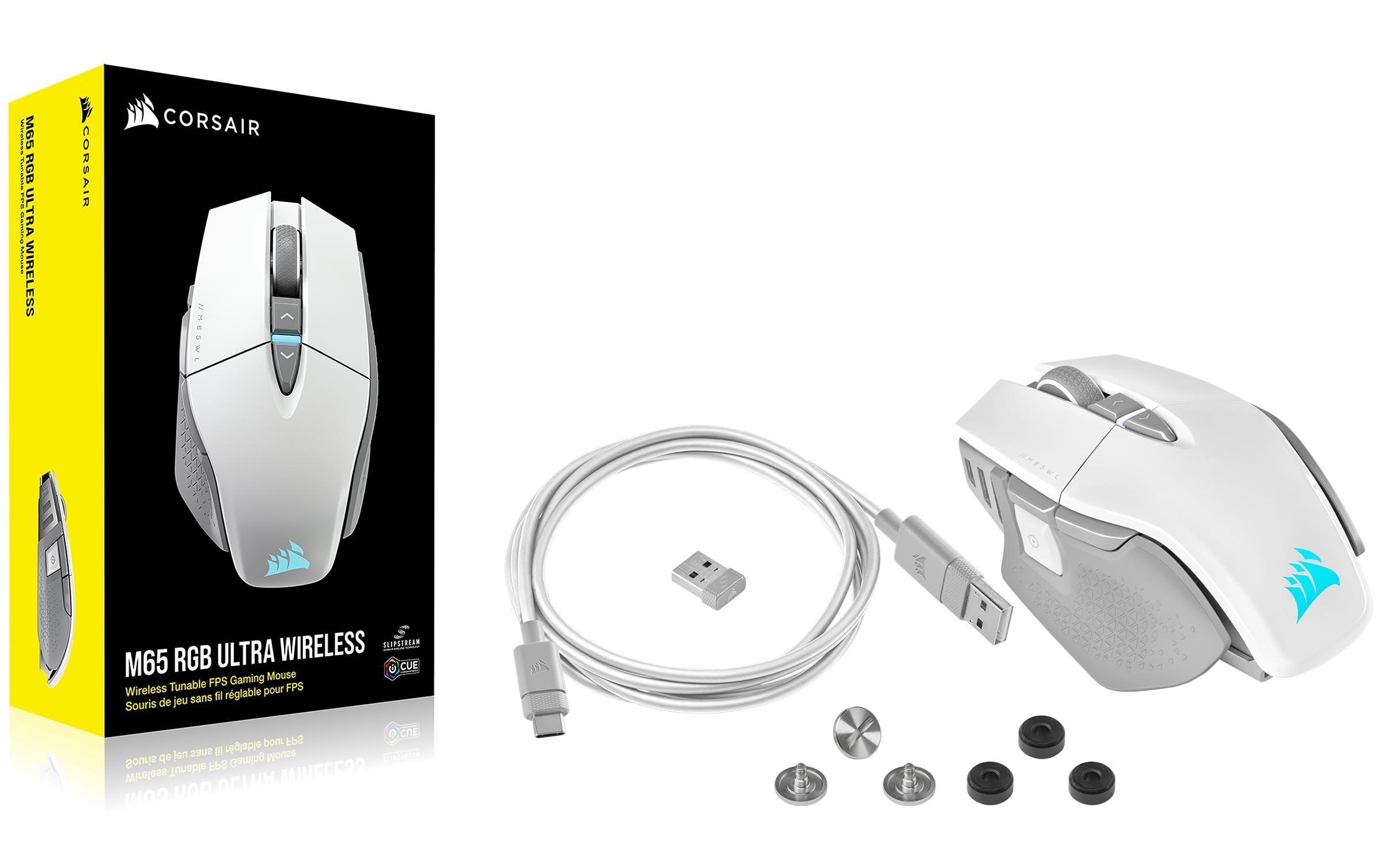 Corsair Gaming M65 RGB Ultra Wireless Blanc 