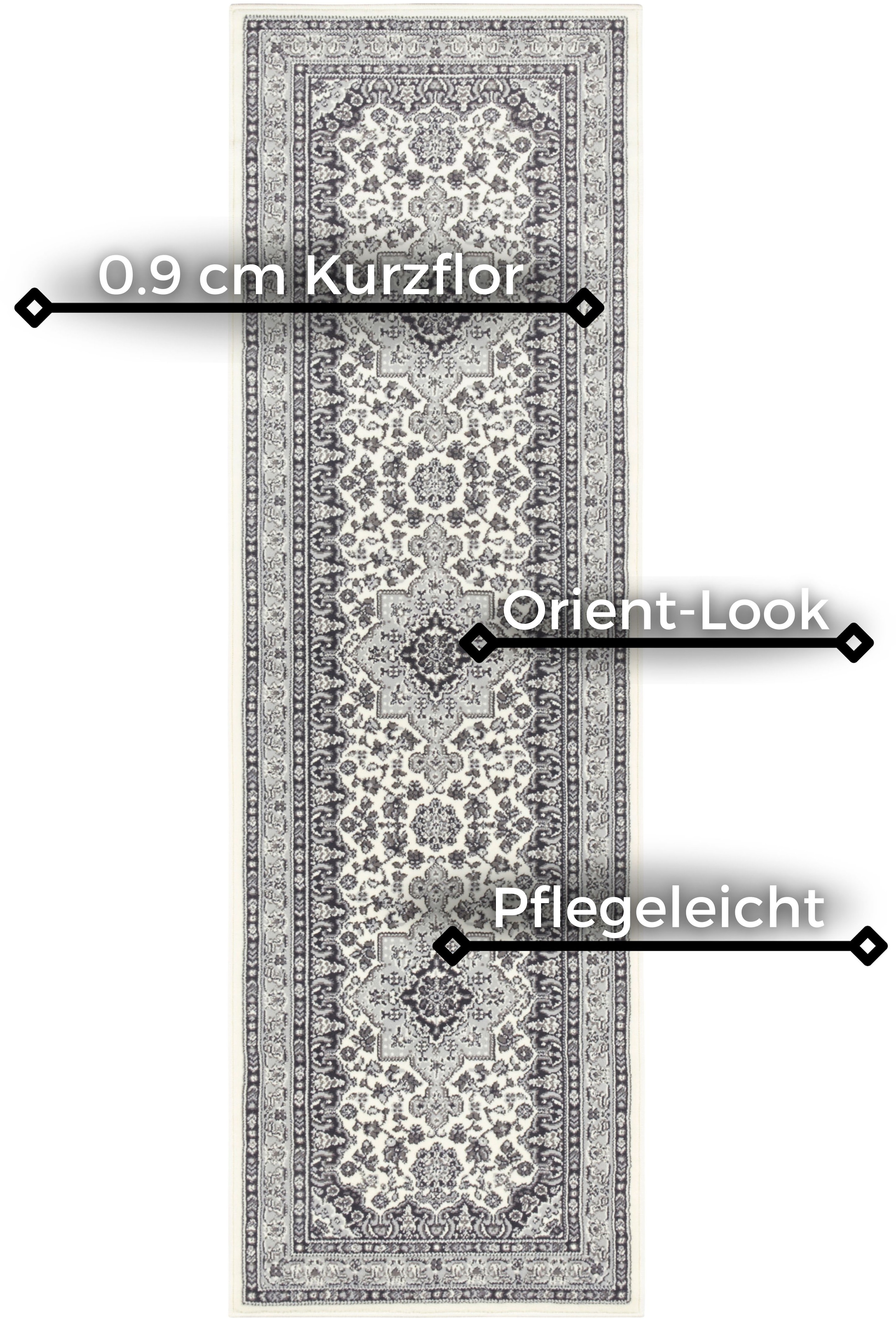 HANSE Home Teppich »Parun Täbriz«, rechteckig, 9 mm Höhe, Kurzflor, Orient, Läufer, Vintage, Esszimmer, Wohnzimmer, Flur