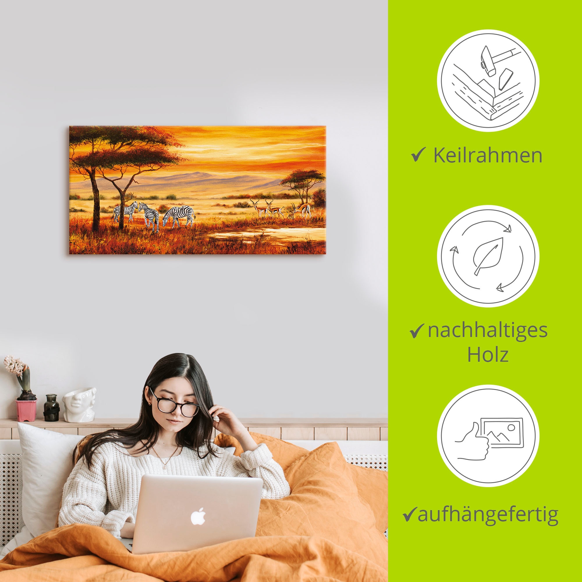 Artland Wandbild »Afrikanische Landschaft I«, Afrika, (1 St.), als Leinwandbild, Poster, Wandaufkleber in verschied. Grössen