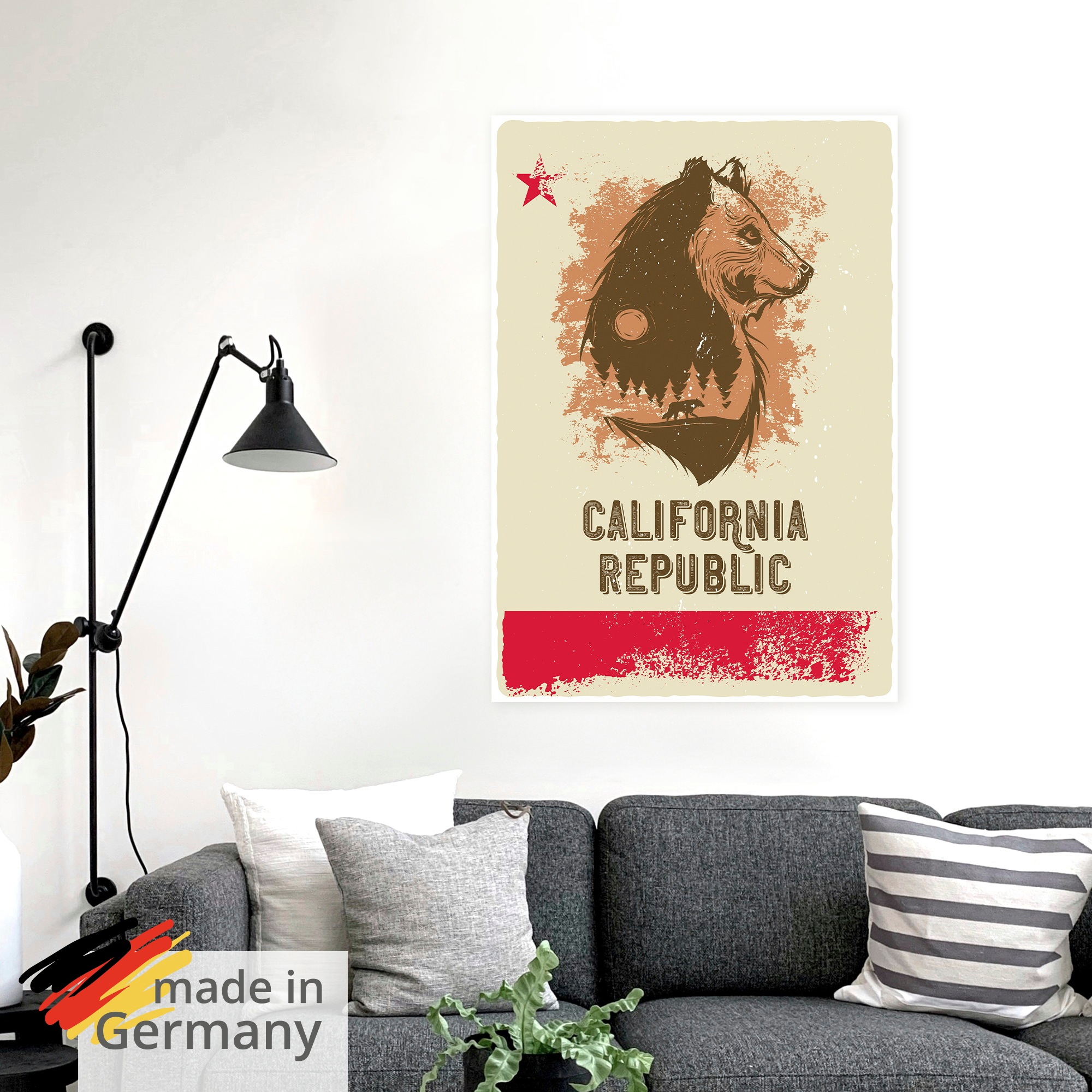 Artland Wandbild "Kalifornische Republik" 1 Stk. tlg. als Alubild, Leinwandbild, Poster, Wandaufkleber in verschied. Größen