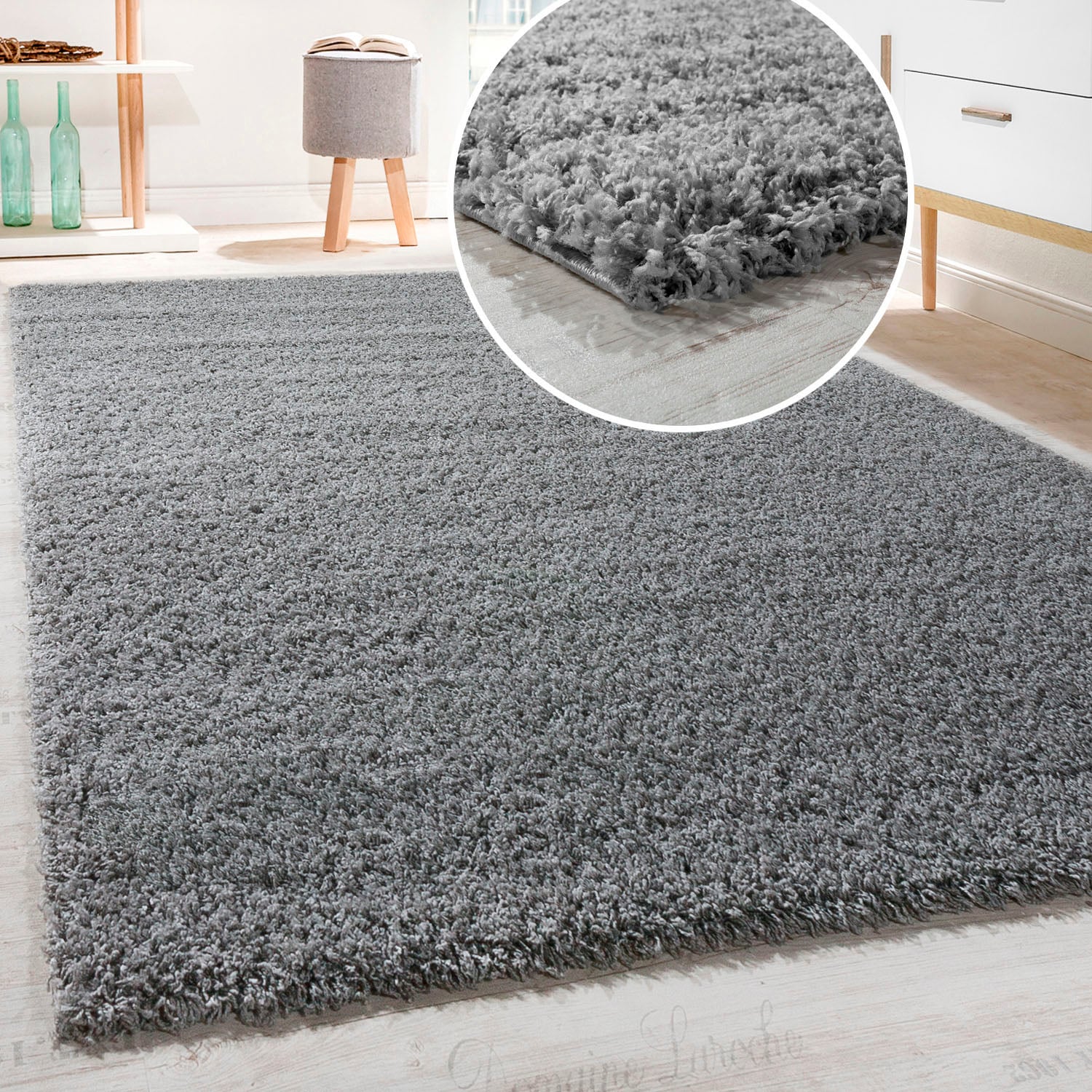 Paco Home Hochflor-Teppich »Sky 250«, rechteckig, 34 mm Höhe, gewebt, Uni-Farben, intensive Farbbrillanz, auch als Läufer erhältlich