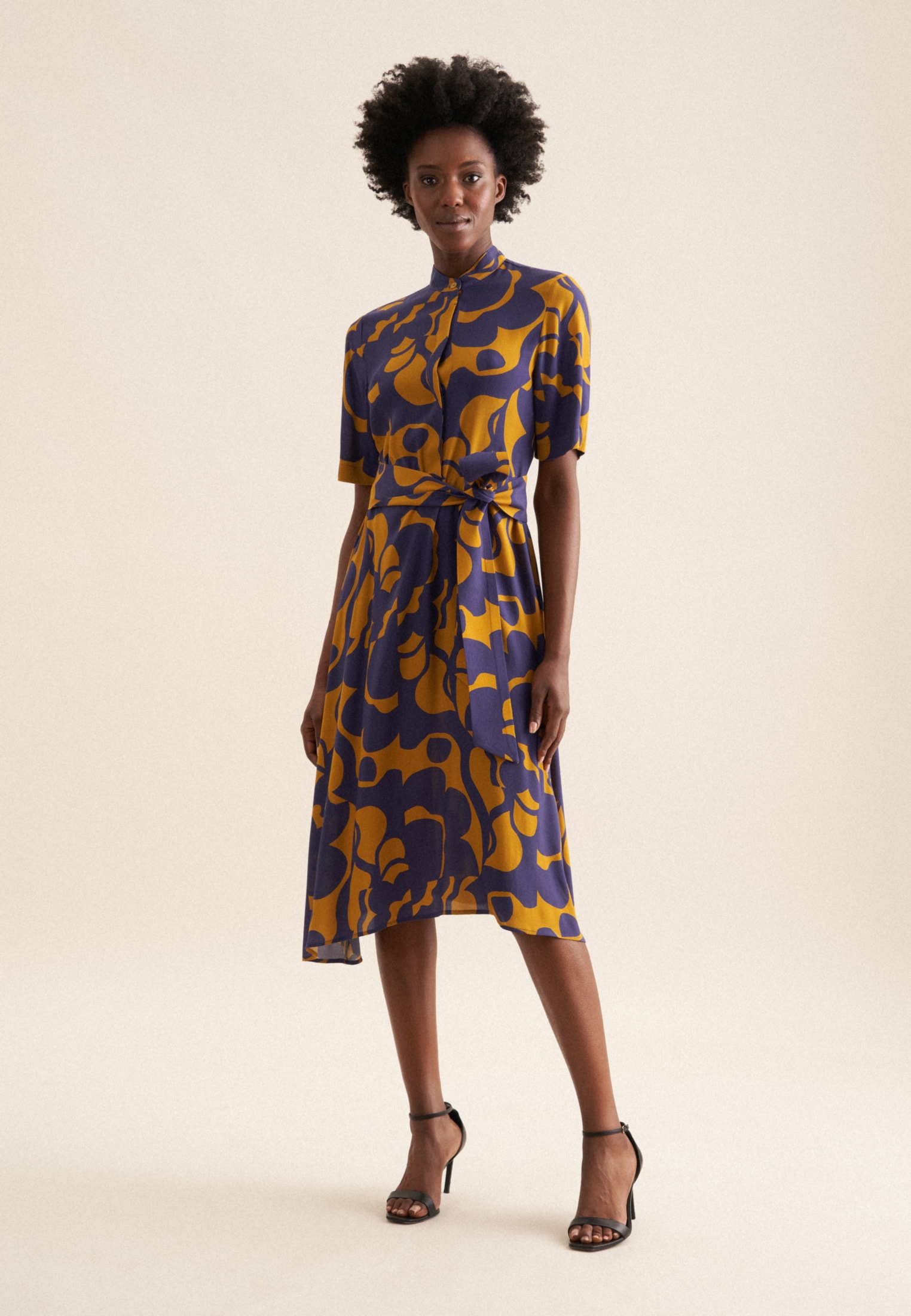 seidensticker Sommerkleid »Schwarze Rose« 1/2 Rundhals Geometrische Muster
