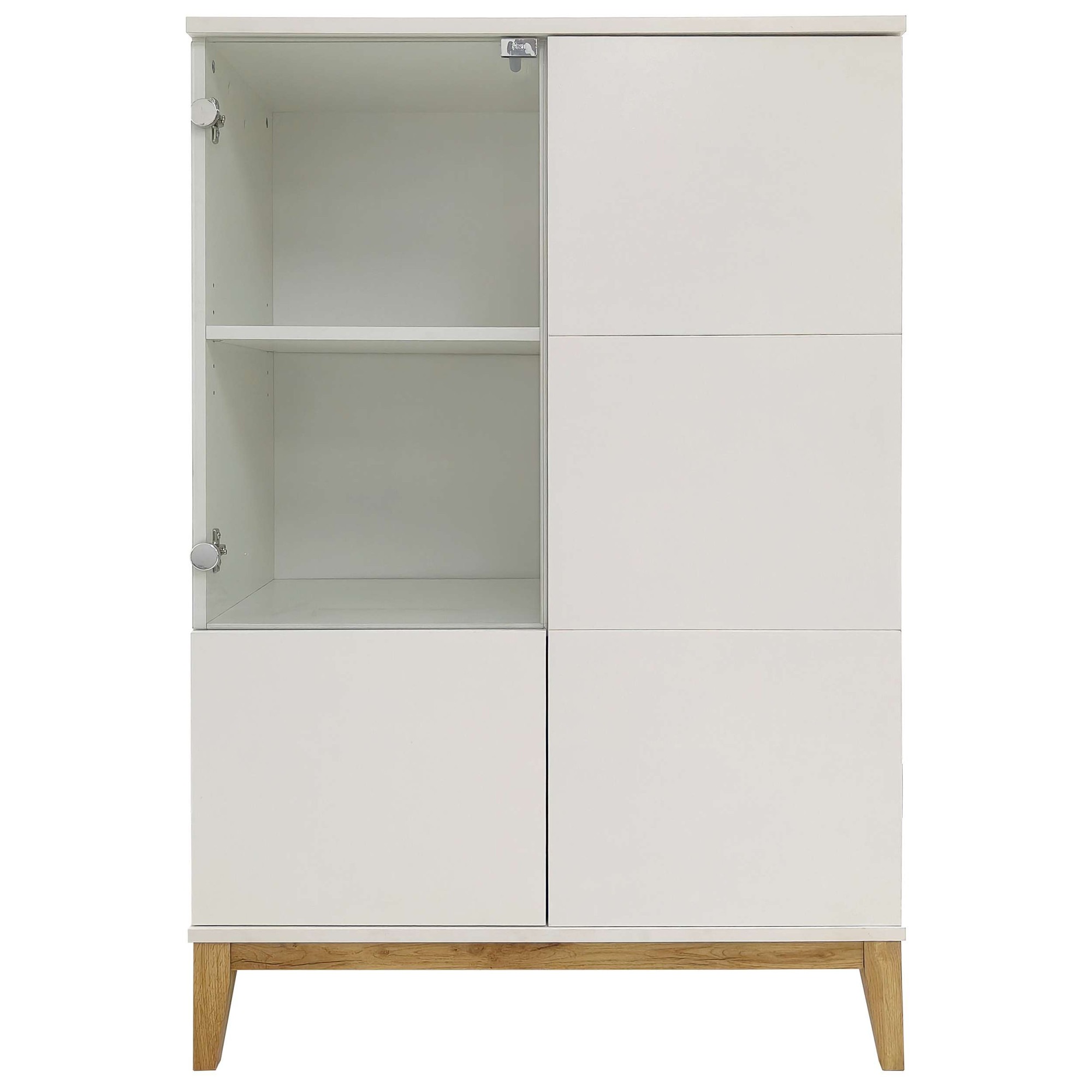 OTTO home Highboard "Maryd" Kommode, Midischrank, m. Glas- u. Holztüren, Einlegeböden, Breite 80cm