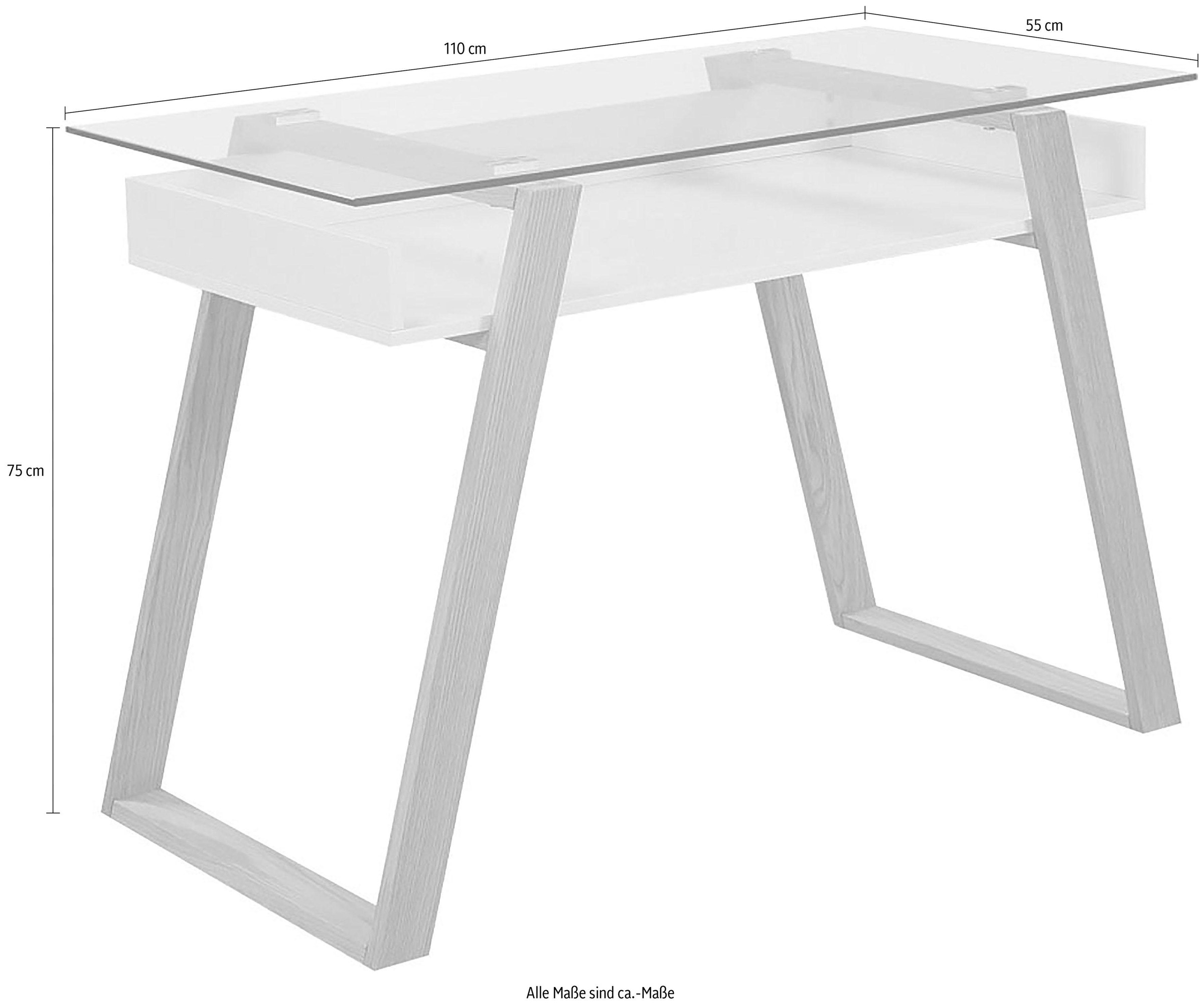 SalesFever Schreibtisch "Falun - Arbeitsplatz Deluxe: Der Laptop-Tisch" Eleganz trifft Funktion: Mit Glasplatte