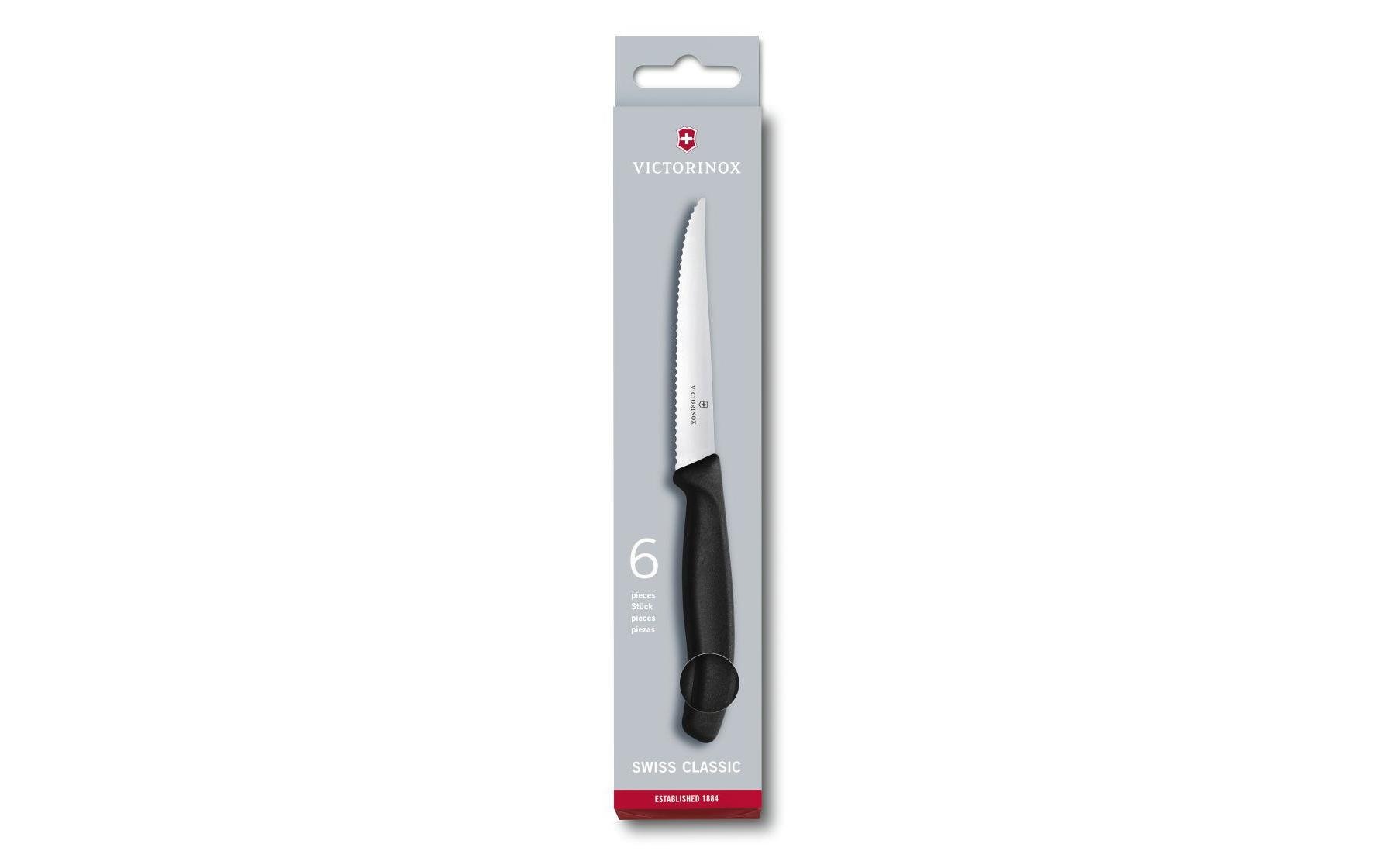 Victorinox SwissClassic Set 6 Couteaux à Steak Noir 11 cm