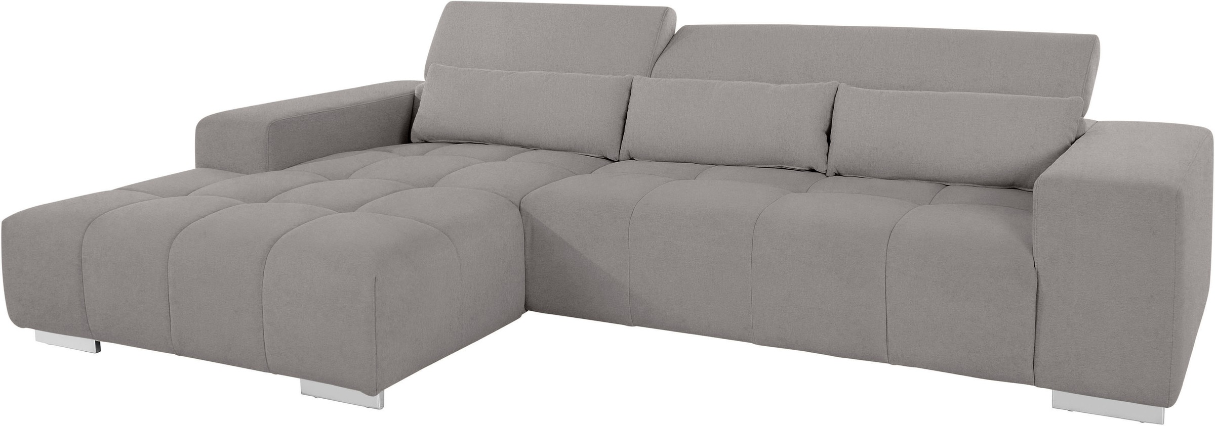 COTTA Ecksofa »Orion L-Form«, mit Recamiere, inkl. verstellbaren Kopfstützen und 3 Kissen