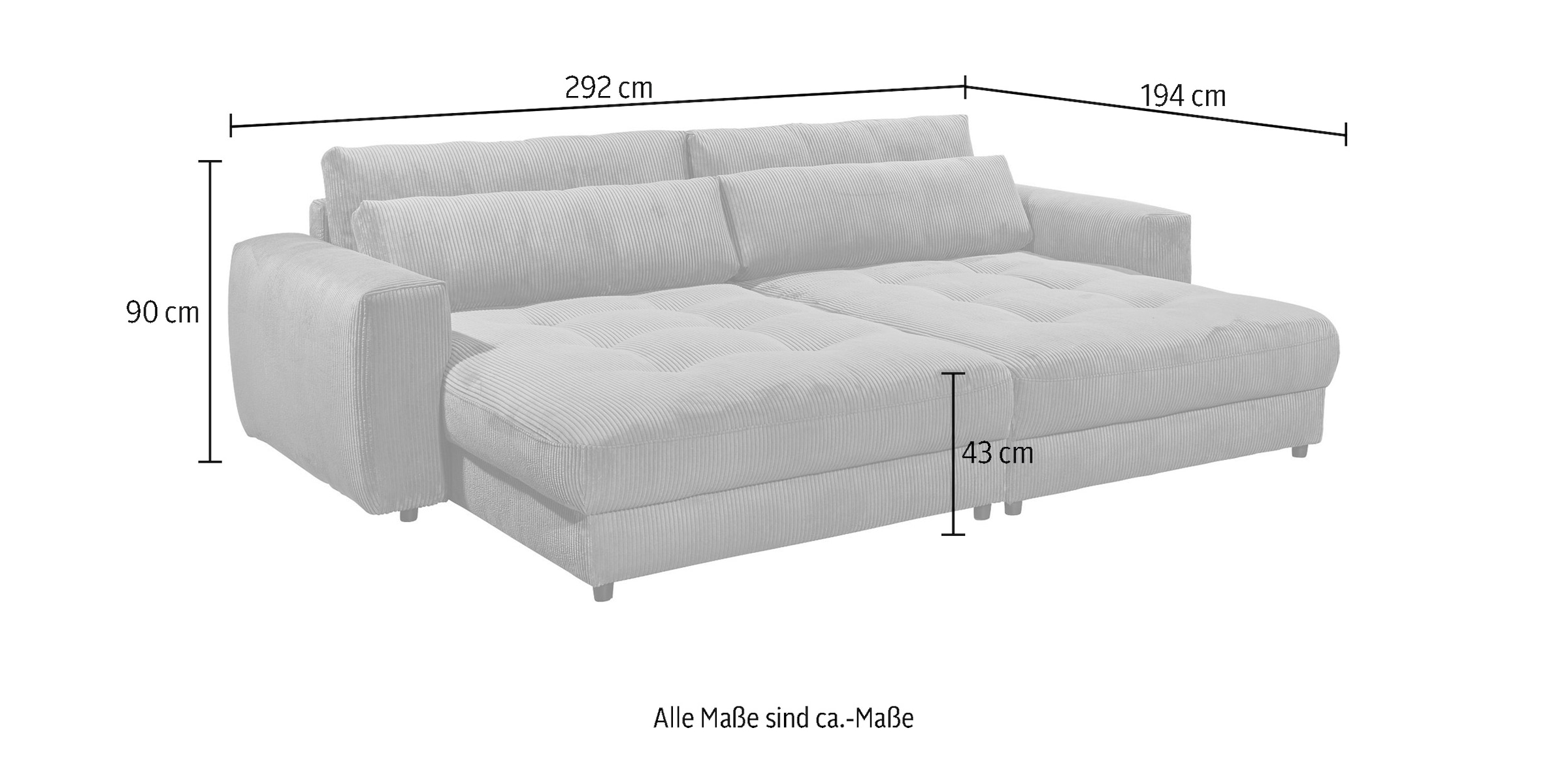 ED EXCITING DESIGN Loveseat »Barura«, (2 St.), frei im Raum stellbar, inkl. 2 Rücken- und 2 Nierenkissen