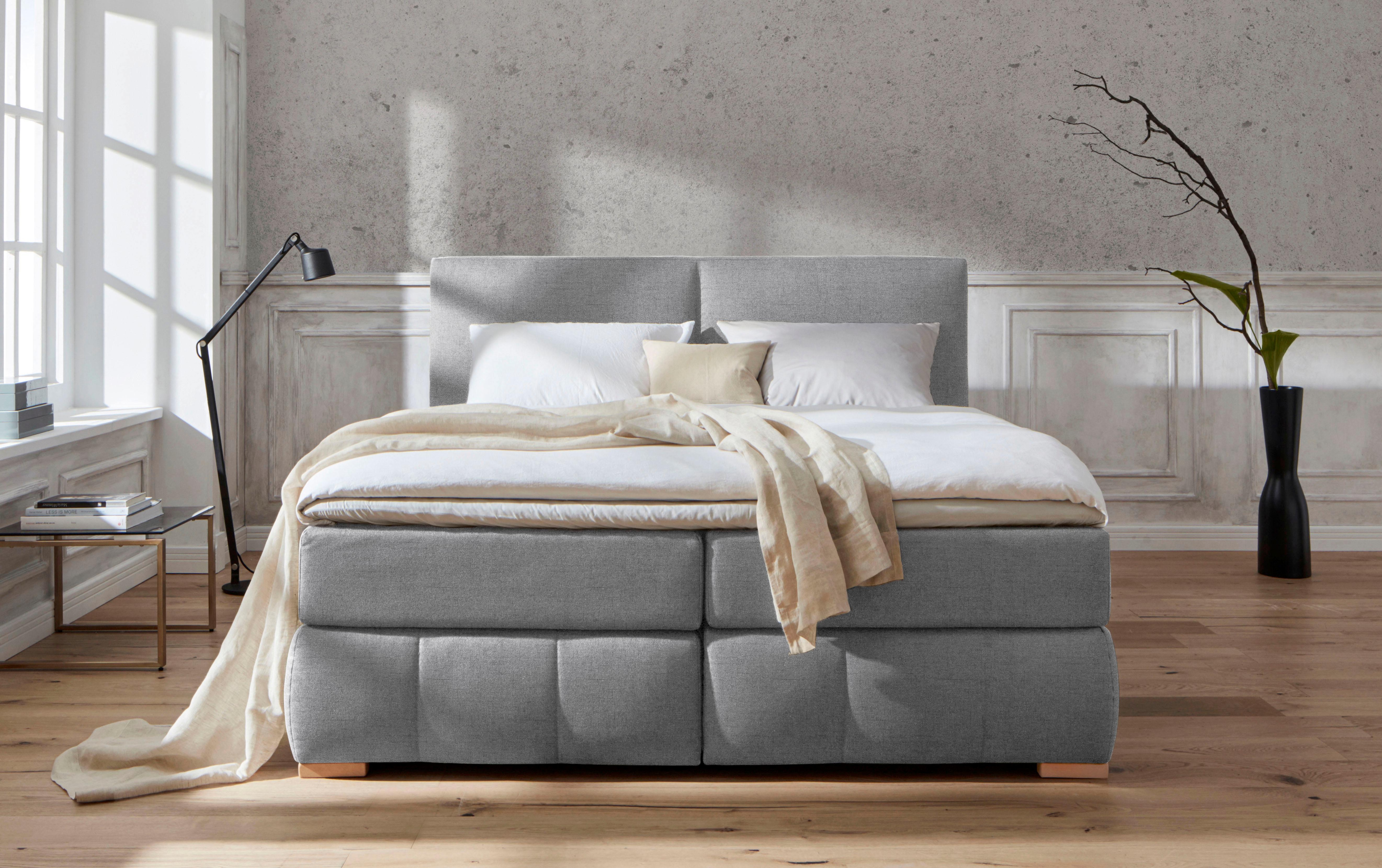Home affaire Boxspringbett "Wehma" inkl. Topper in 3 verschiedenen Matratzen, auch in Samtstoff