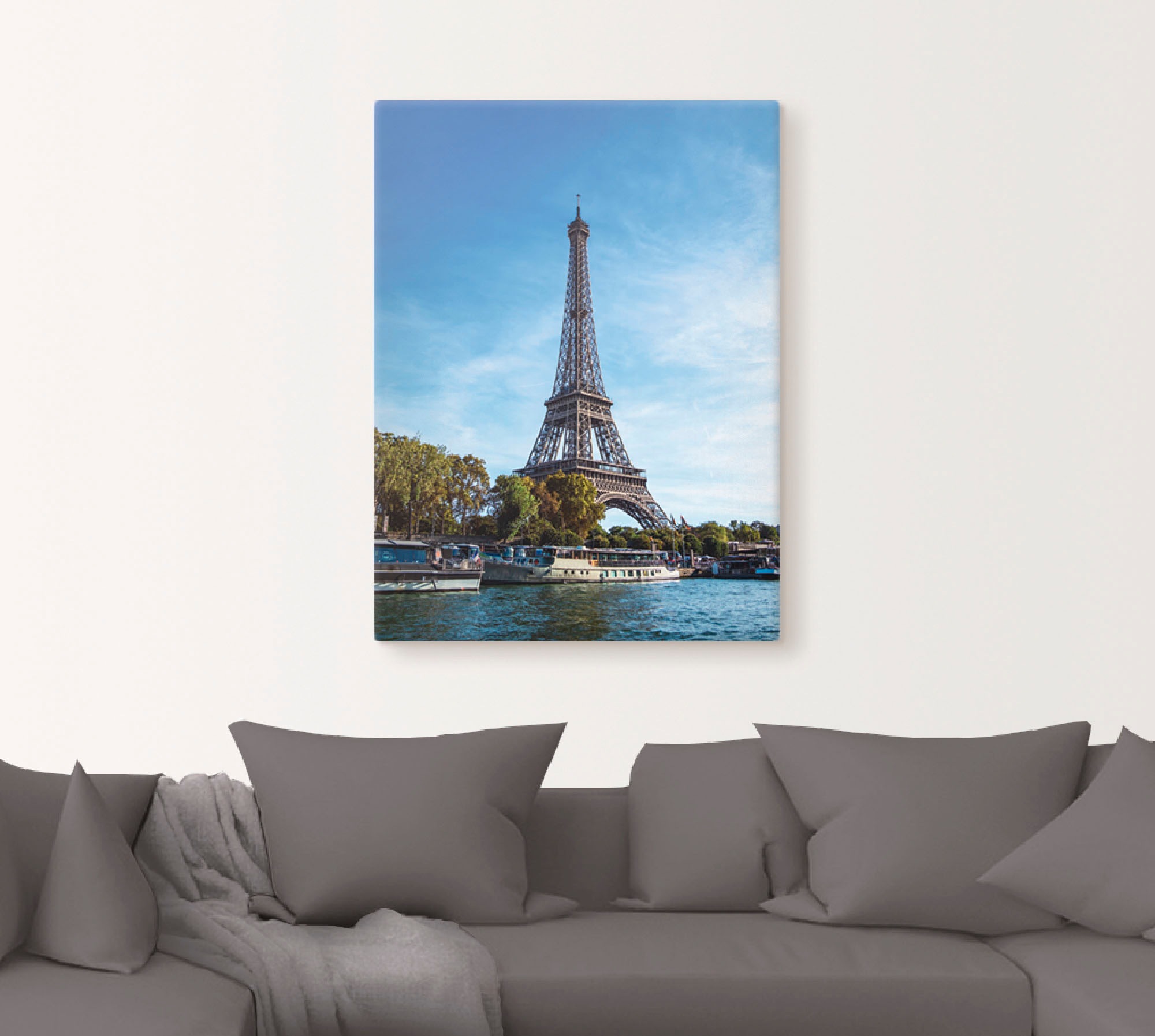 Artland Wandbild »Blick auf den Eiffelturm in Paris I«, Gebäude, (1 St.), als Alubild, Leinwandbild, Wandaufkleber oder Poster in versch. Grössen