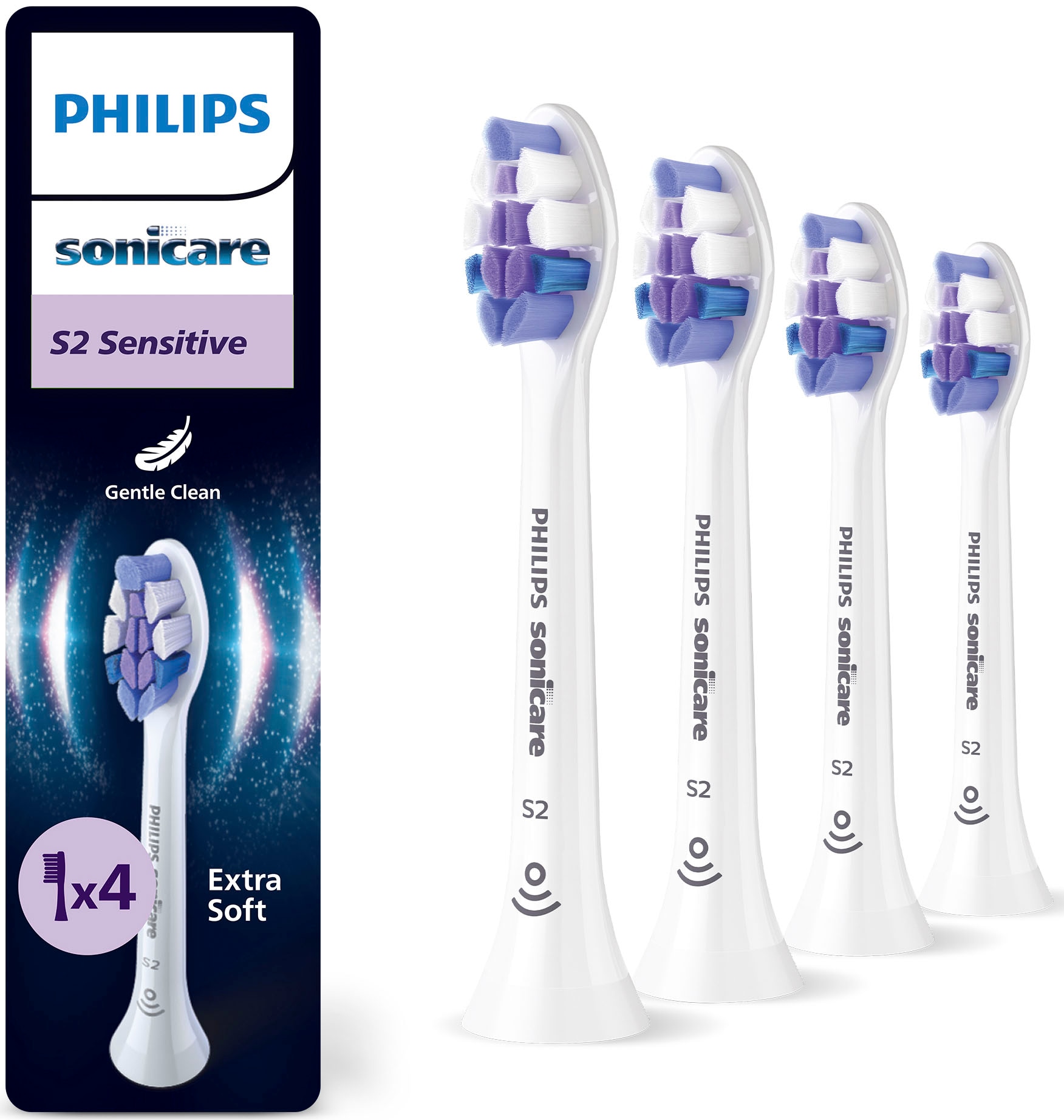 Philips Sonicare Aufsteckbürsten "S Sensitive" für empfindliche Zähne und Zahnfleisch, für jedes Sonicare Handstück