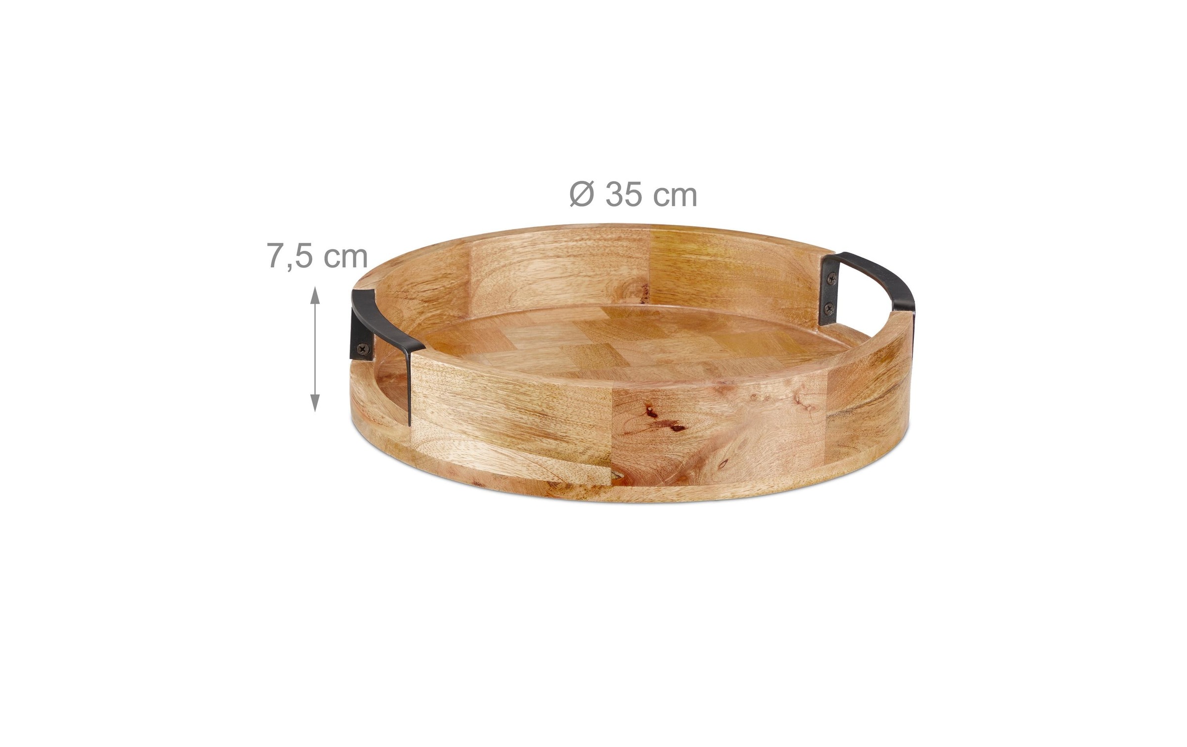 relaxdays Tablett "Mangoholz 35 cm"