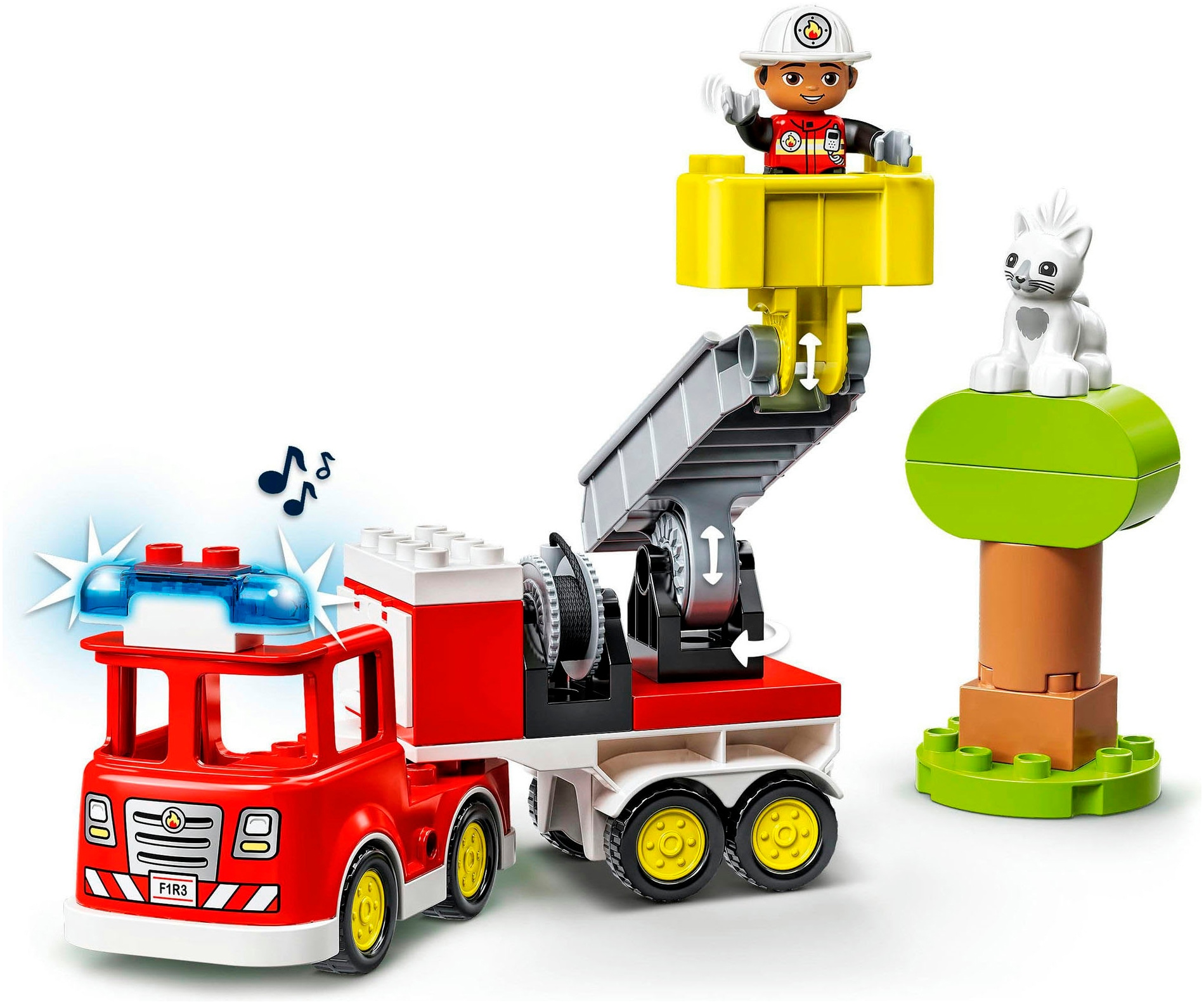 LEGO® Konstruktionsspielsteine »Feuerwehrauto (10969), LEGO® DUPLO«, (21 St.), mit Sirene und Licht; Made in Europe