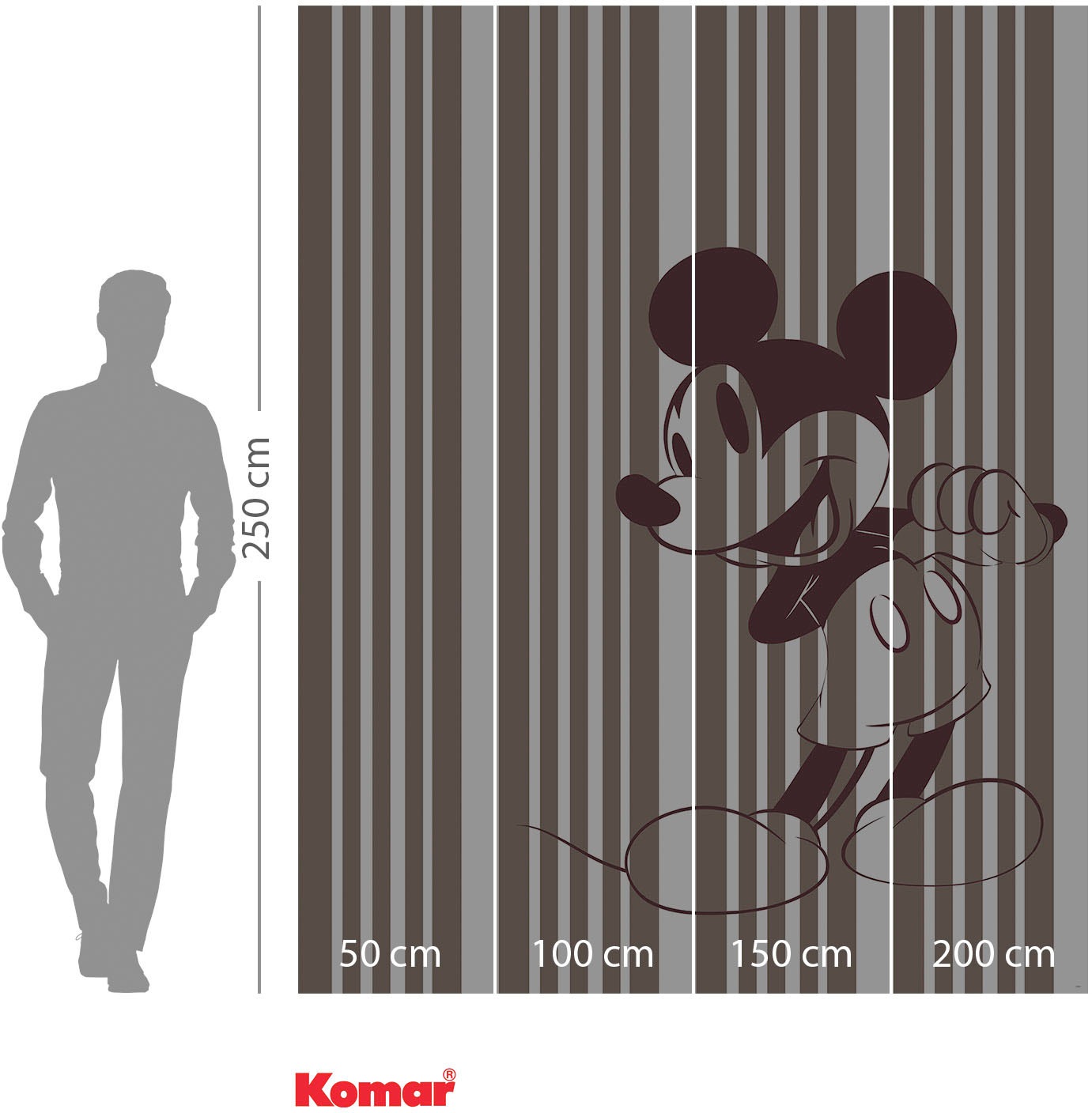 Komar Vliestapete »Digitaldruck Vlies - Mickey Tone-on-Tone - Grösse 200 x 250 cm«, bedruckt, Kinderzimmer