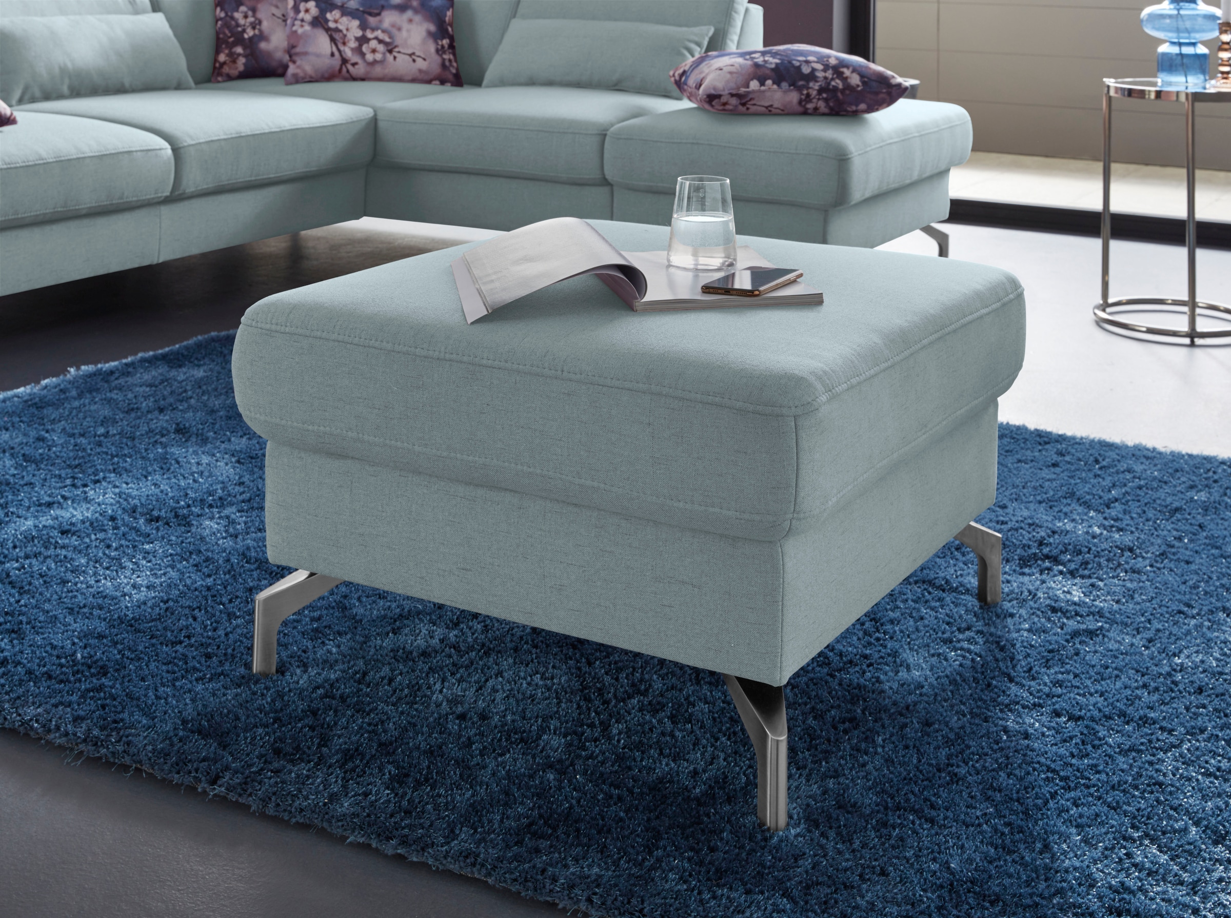 sit&more Hocker "Percy" Fusshöhe 15cm, wahlweise mit unterschiedlichen Fussfarben