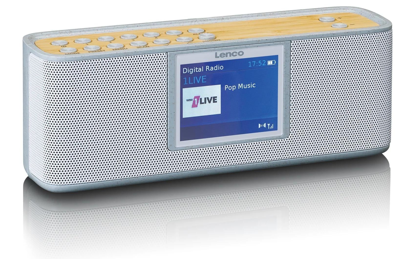 Lenco Digitalradio (DAB+) »PDR-046«, Batteriestandanzeige, Display, Equalizer, Oberfläche aus Bambus
