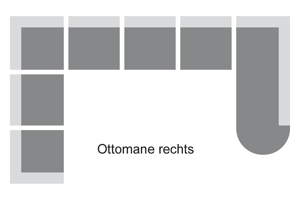 DOMO collection Wohnlandschaft »Papenburg, zeitlose Rückensteppung, elegante Formensprache, U-Form«, in grosser Farbvielfalt, wahlweise mit Bettfunktion