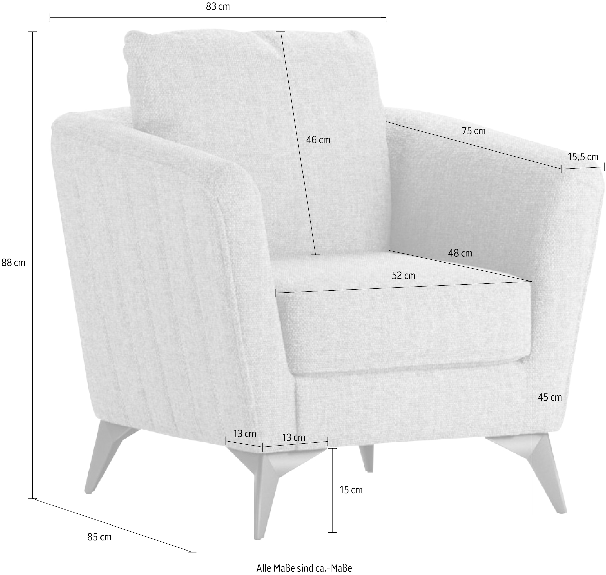 Places of Style Cocktailsessel »MATTHEW Sessel, Masse B/T/H: 83/85/88 cm«, modern, mit Rückenkissen