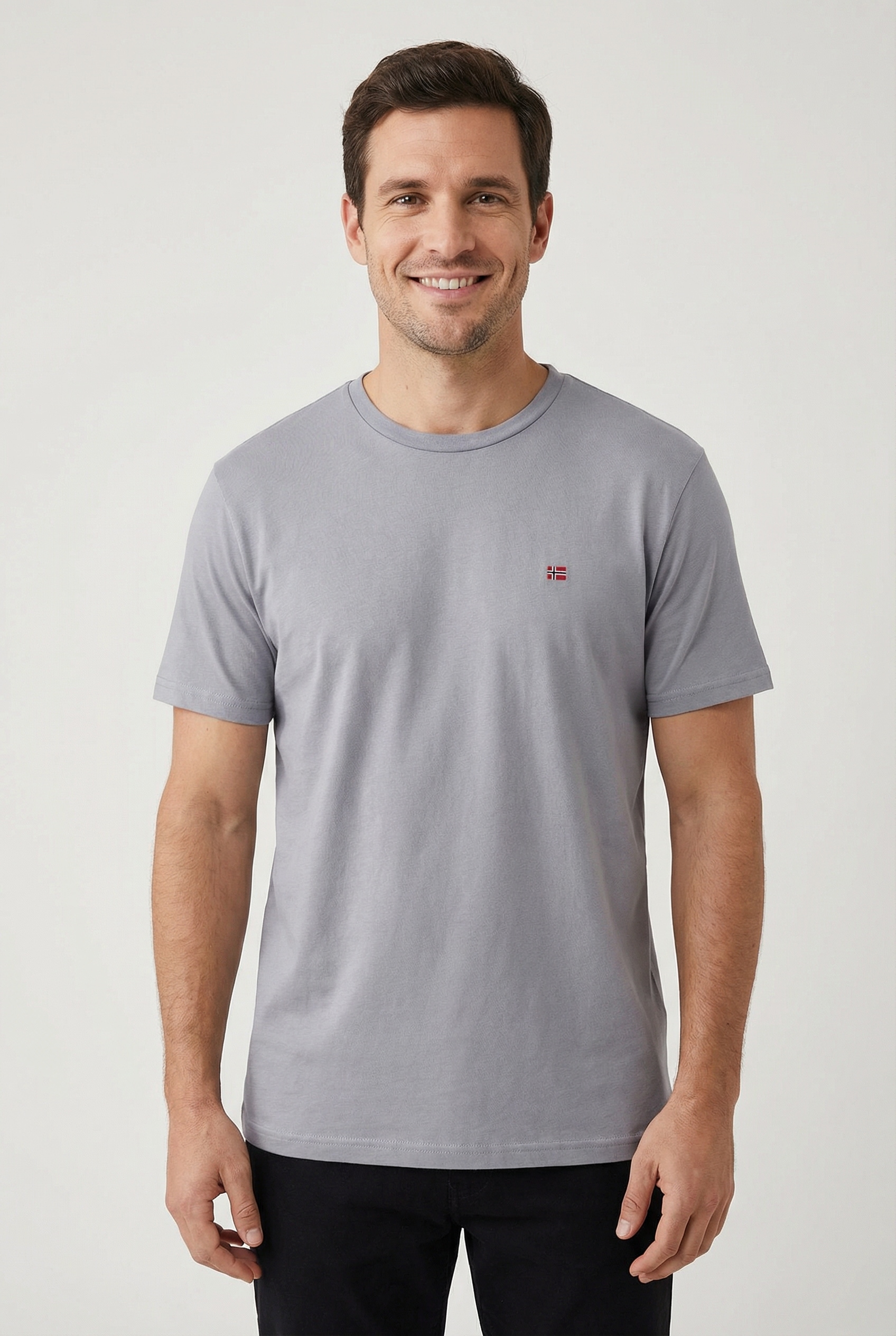 Napapijri T-Shirt "SALIS SS SUM SHARK SKIN HCB" Kurzarm, mit Rundhalsausschnitt, unifarben, aus Baumwolle