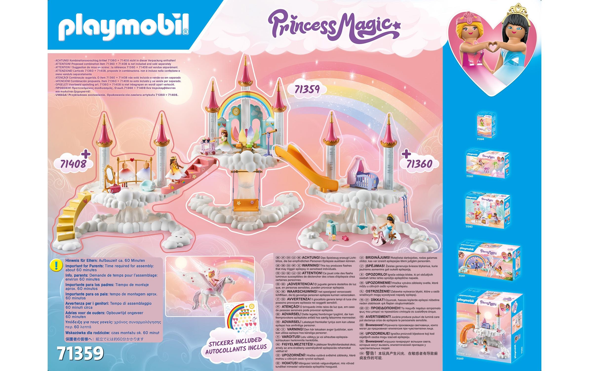 Playmobil® Spielbausteine »Princess Magic Himmlisches Regenbogenschloss 71359«, (114 St.)