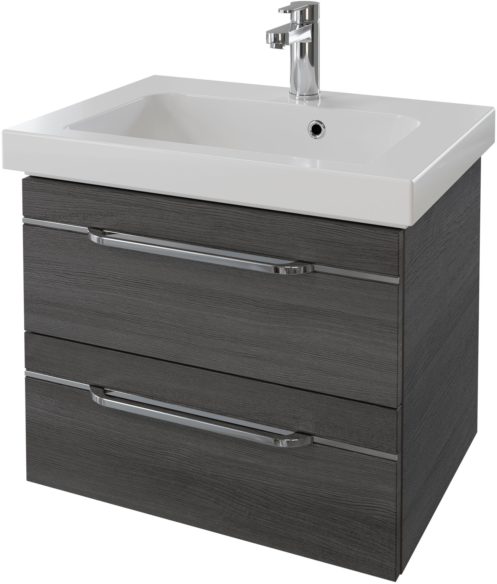Saphir Waschtisch "Serie Balto Mineralmarmor-Waschtisch mit Unterschrank, 64,4 cm breit" 2 Stk. tlg. Waschplatz mit 2 Schubladen, Badschrank in verschiedenen Ausführungen