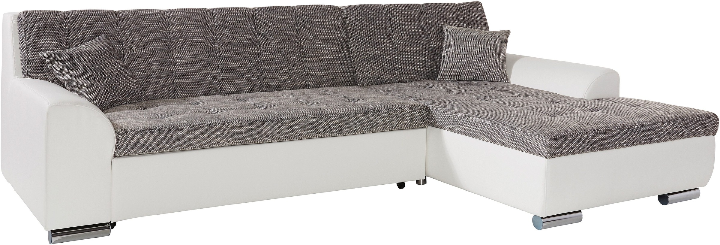 DOMO collection Ecksofa »Treviso viele Bezüge, auch in Cord, L-Form, B/T/H: 267/80/83 cm«, wahlweise mit Bettfunktion, incl. Zierkissen, hochwertige Steppung