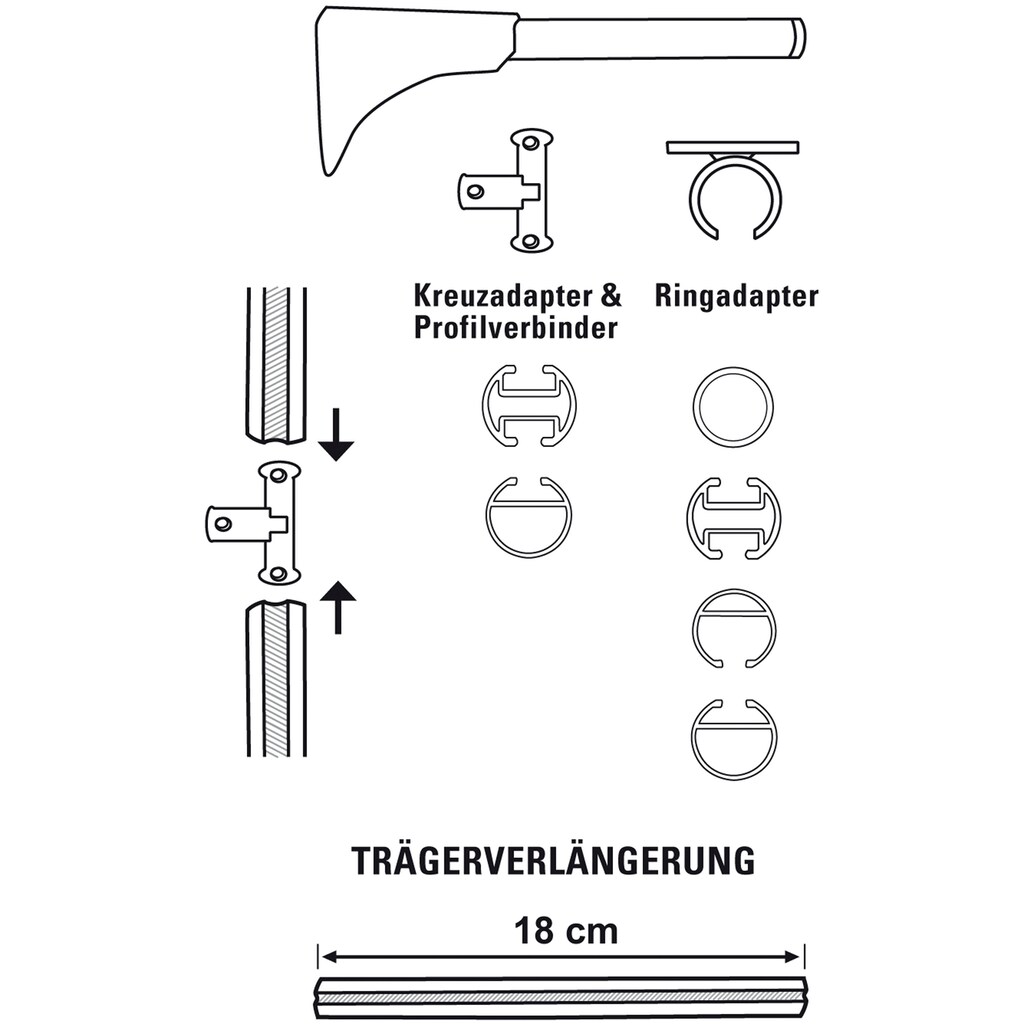 GARDINIA Träger »Universal Wandträger für Gardinenstangen«, (1 St.)