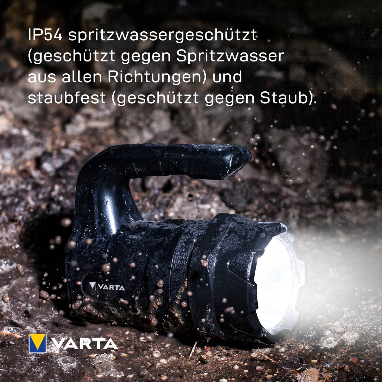 VARTA Taschenlampe »Indestructible BL20 Pro 6 Watt LED«, (7 St.), wasser- und staubdicht, stossabsorbierend, eloxiertes Aluminium Gehäuse