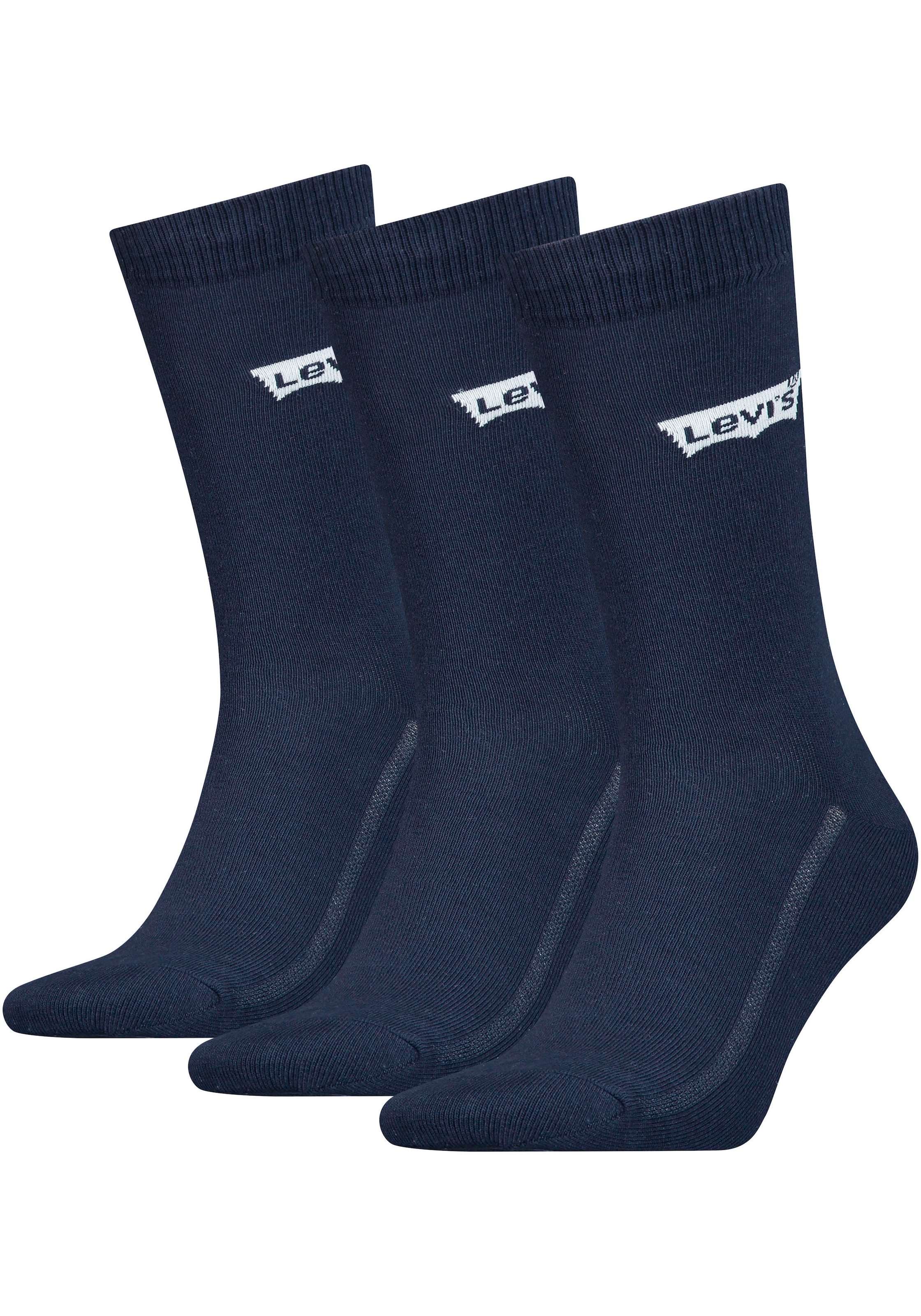 Levi's® Socken »LEVIS REGULAR CUT BW LOGO RECYCL CO 3P«, (Packung, 3 Paar, 2er Pack), mit breitem Logobund