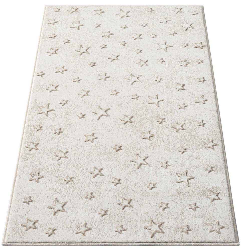 Carpet City Kinderteppich »MARA725«, rechteckig, 11 mm Höhe, Kinderzimmer Teppich Sterne Beige...