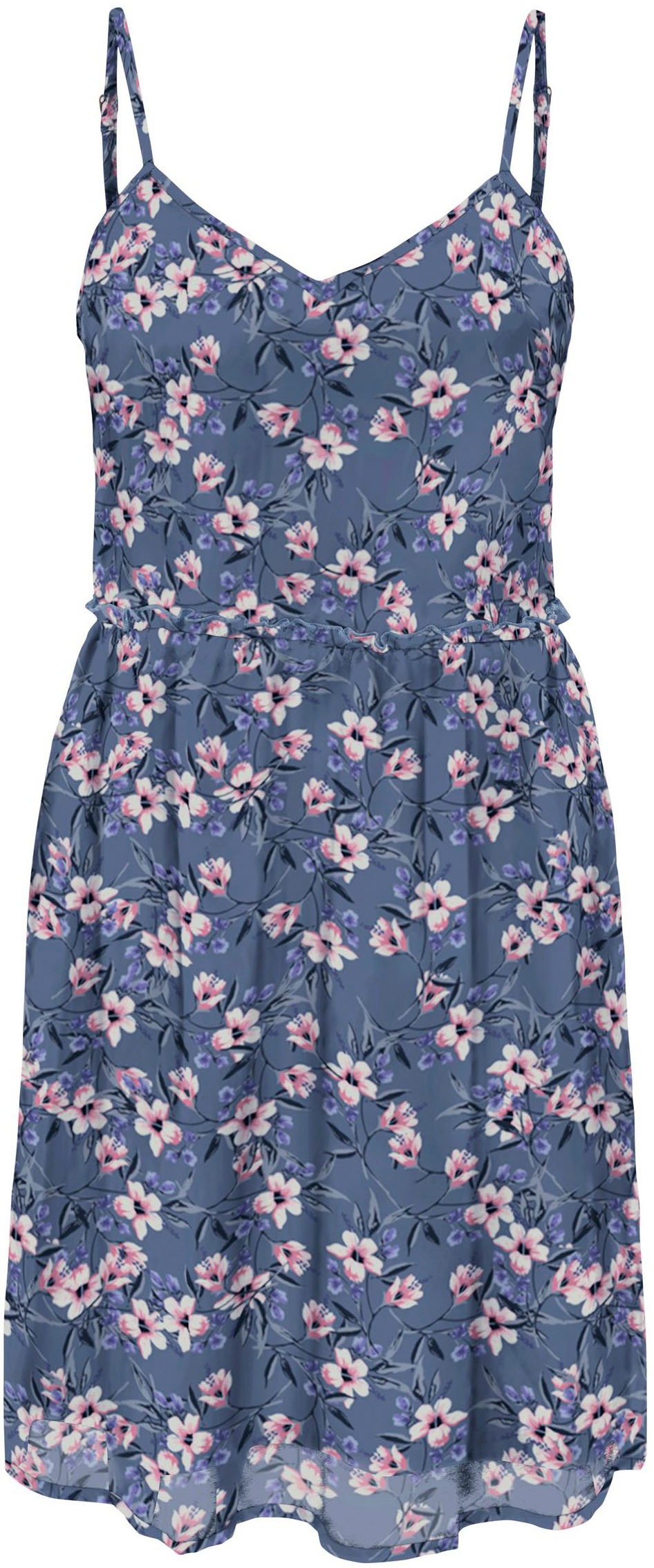 ONLY Onlmiriam Life S/L Frill Long Dress - Abito Lungo Donna Con Volant, Scollo A V, Primavera/Estate