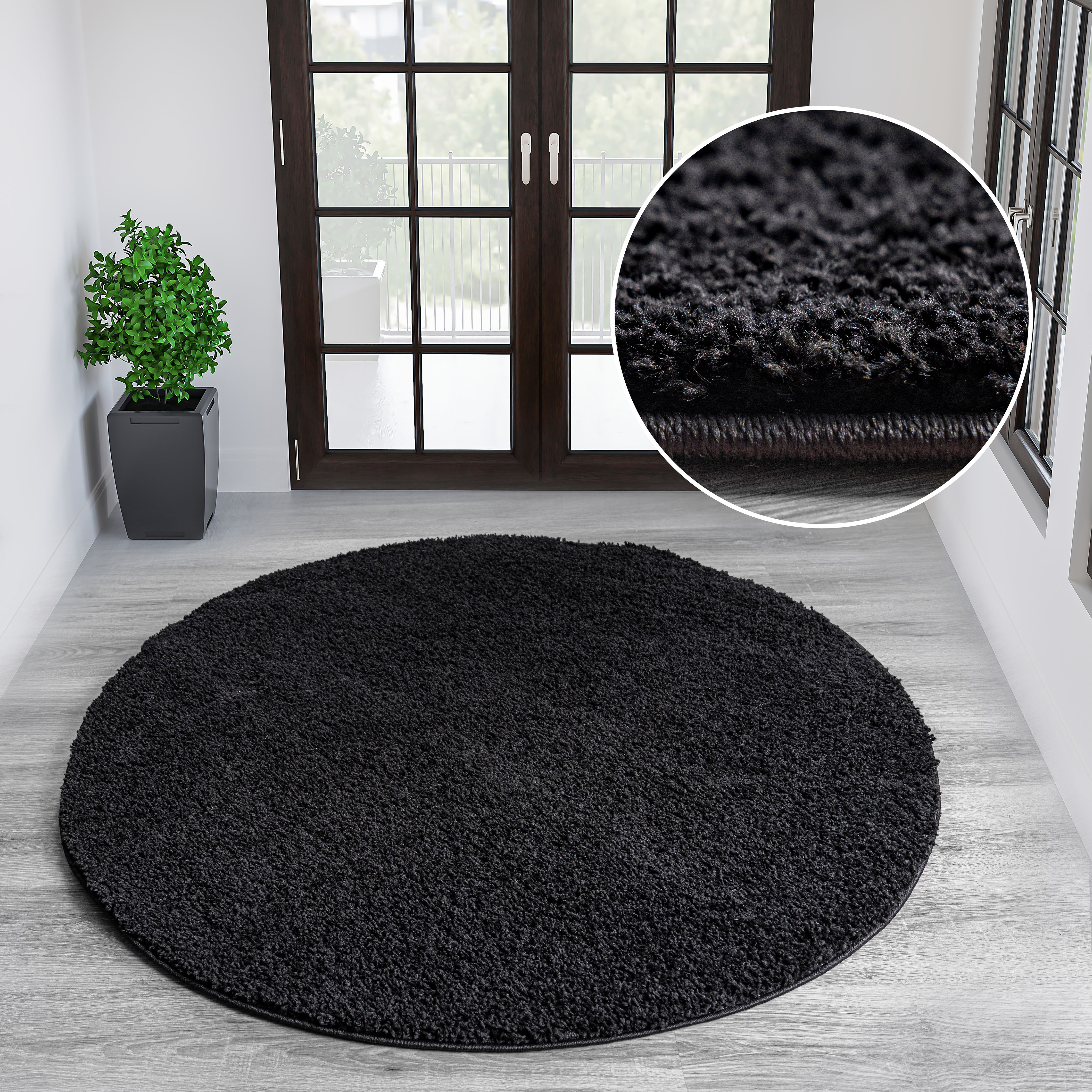 my home Teppich »Viva rund« rund 45 mm Höhe Uni-Farben, einfarbig, besonders weich und kuschelig