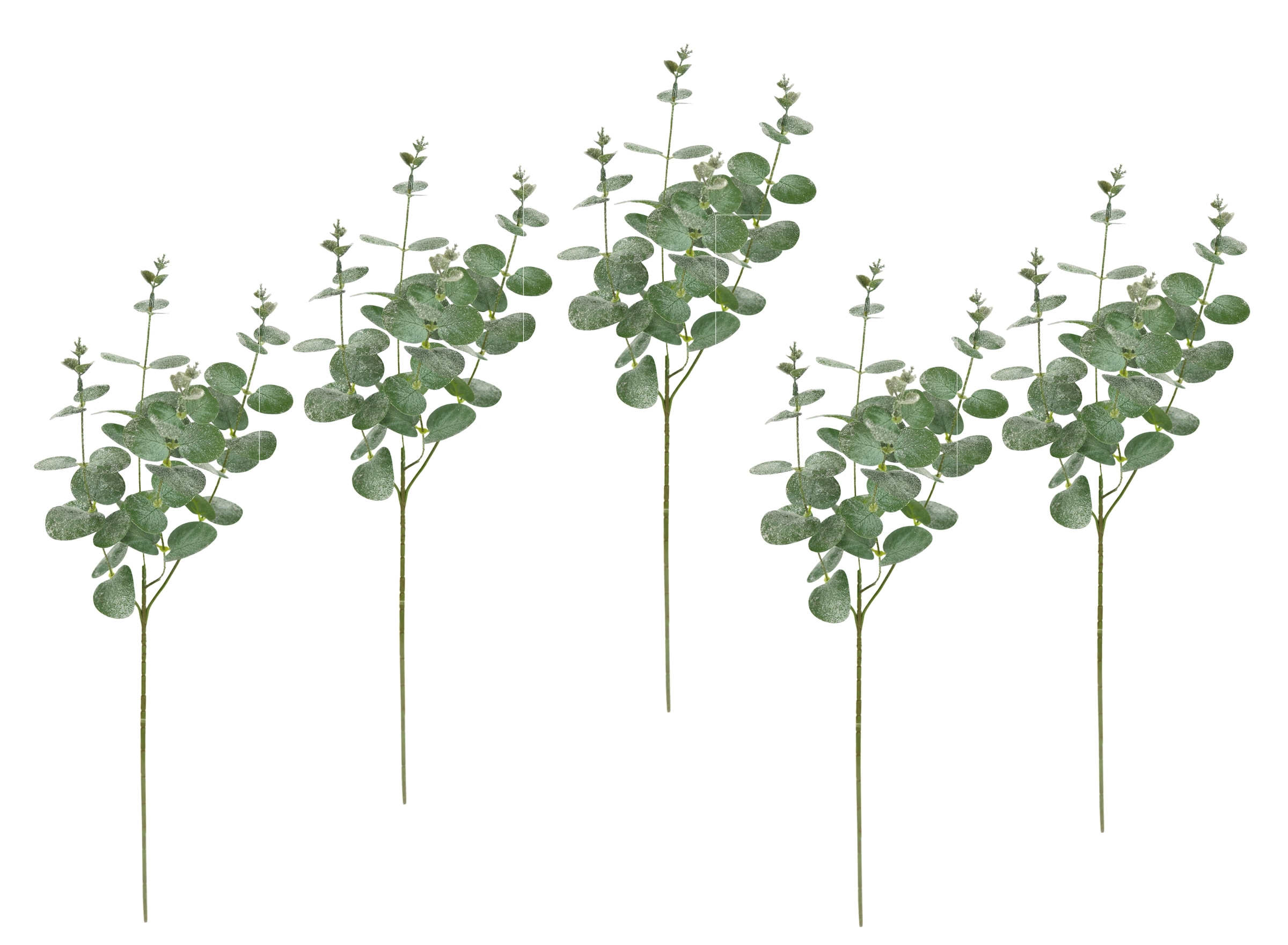 I.GE.A. Kunstzweig »Künstlicher Zweig Eukalyptus«, 5er Set Dekozweig Deko für Girlande Kranz Weihnachtsdeko Einzelblume