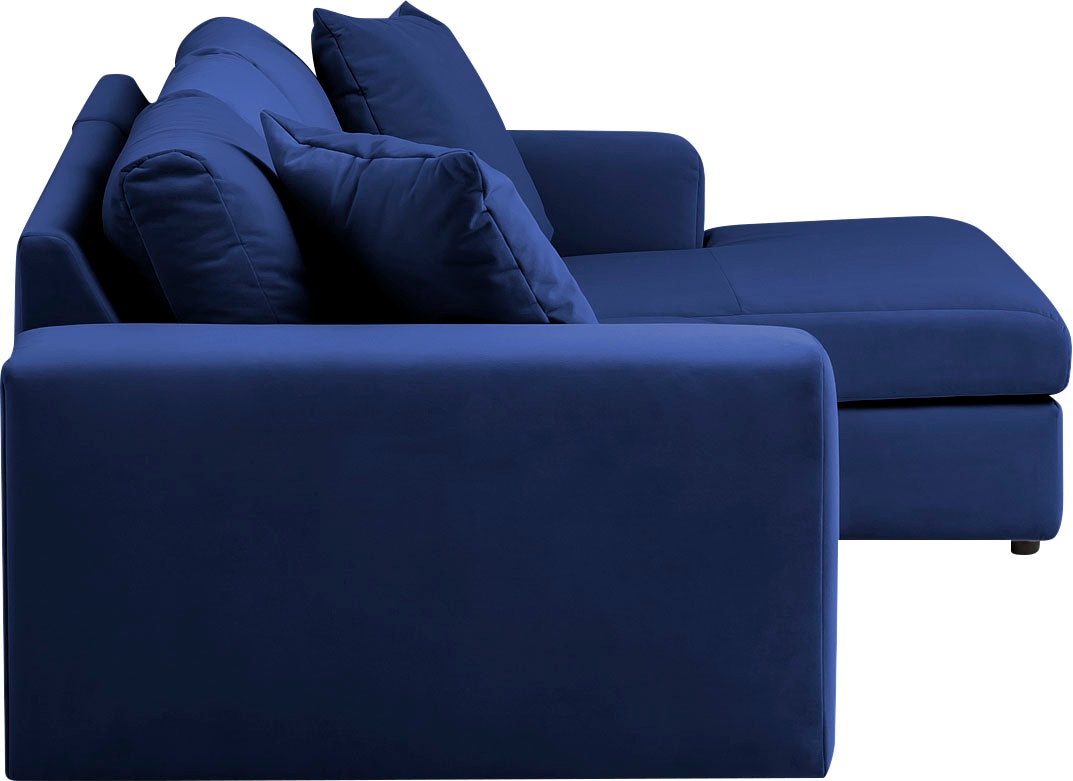 andas Ecksofa »SLEETLAND XXL in Samtvelours oder Vintage-Leder-Optik, L-Form,«, besonders gross und bequem