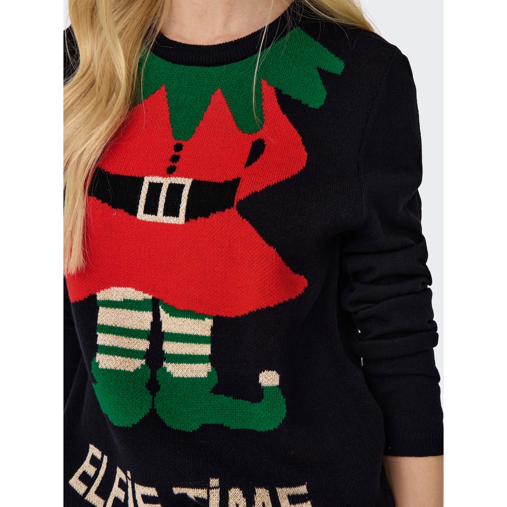 ONLY Weihnachtspullover »ONLXMAS SELFIE LS O-NECK BOX KNT«